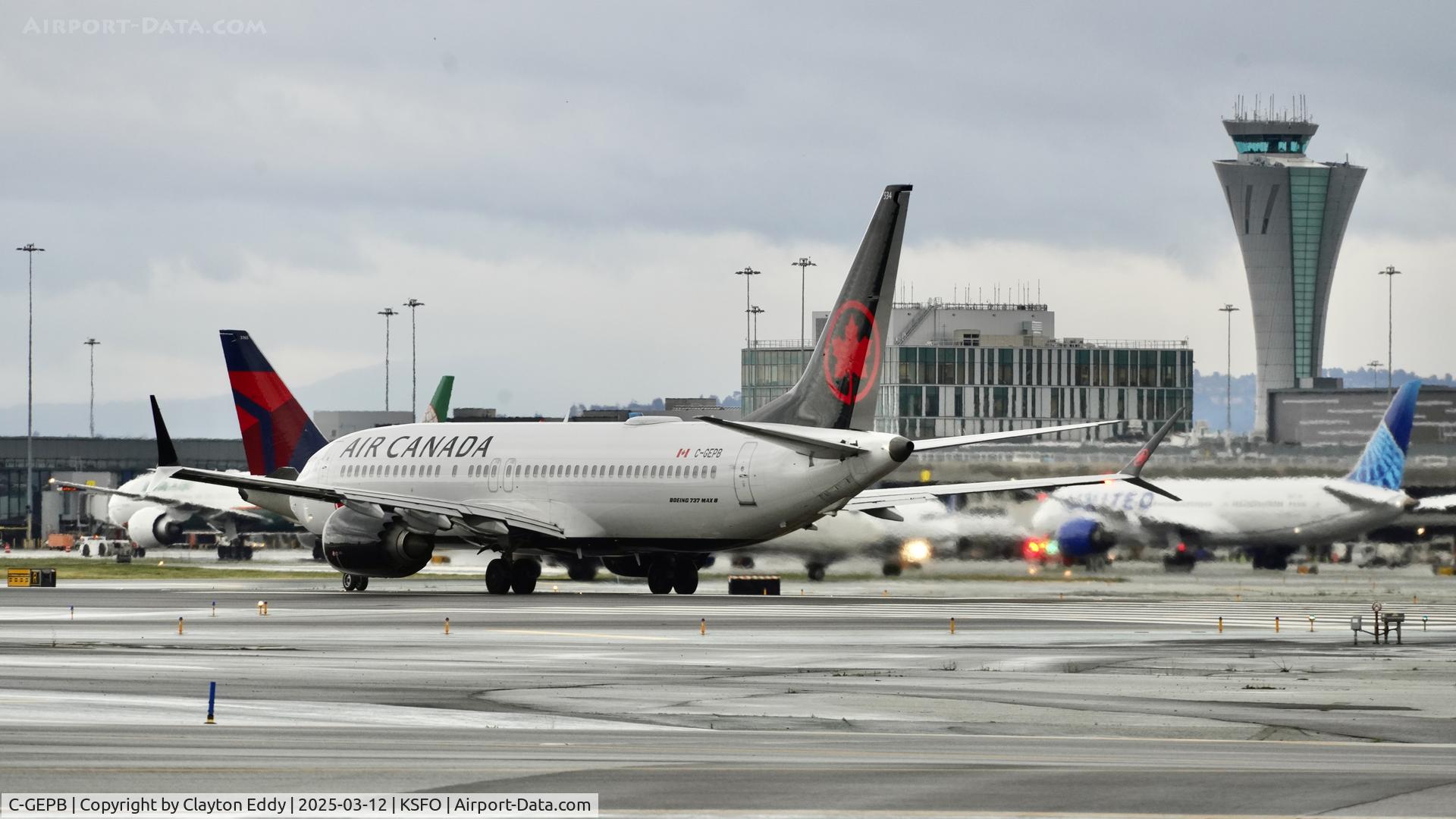 C-GEPB, 2019 Boeing 737-8 MAX C/N 61240, Departing runway 10 SFO 2025