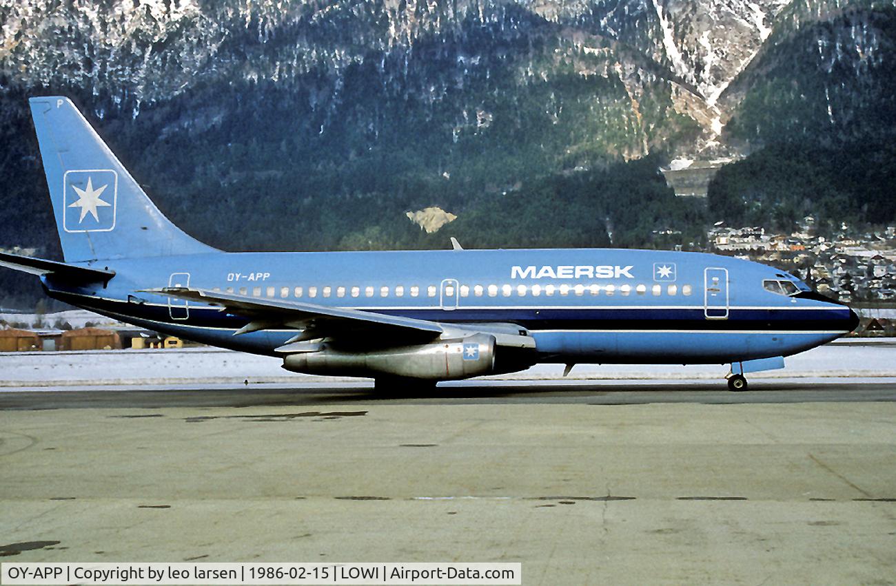 OY-APP, 1980 Boeing 737-2L9 C/N 22406, Innsbruck 15.2.1986