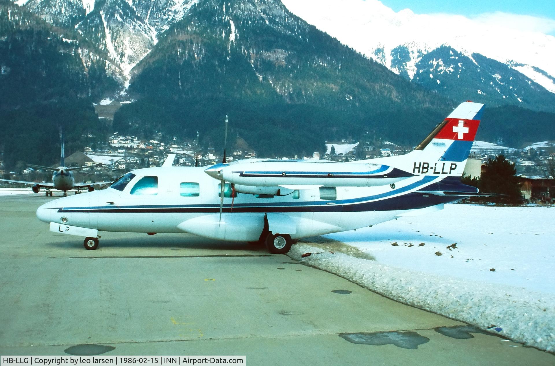 HB-LLG, 1980 Mitsubishi Mu-2B-60 Marquise C/N 793SA, Innsbruck 15.2.1986