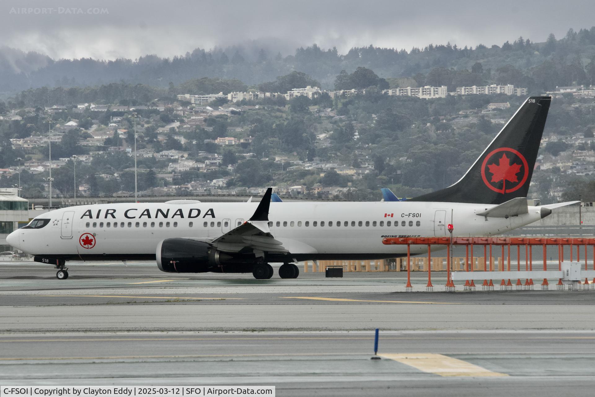 C-FSOI, 2018 Boeing 737 MAX 8 C/N 61223, Departing runway 10 SFO 2025