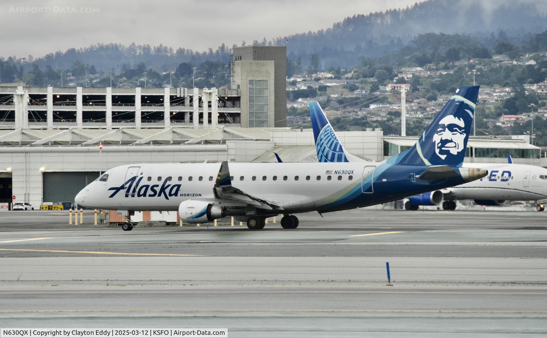 N630QX, 2017 Embraer 175LR (ERJ-170-200LR) C/N 17000684, Departing runway 10 SFO 2025