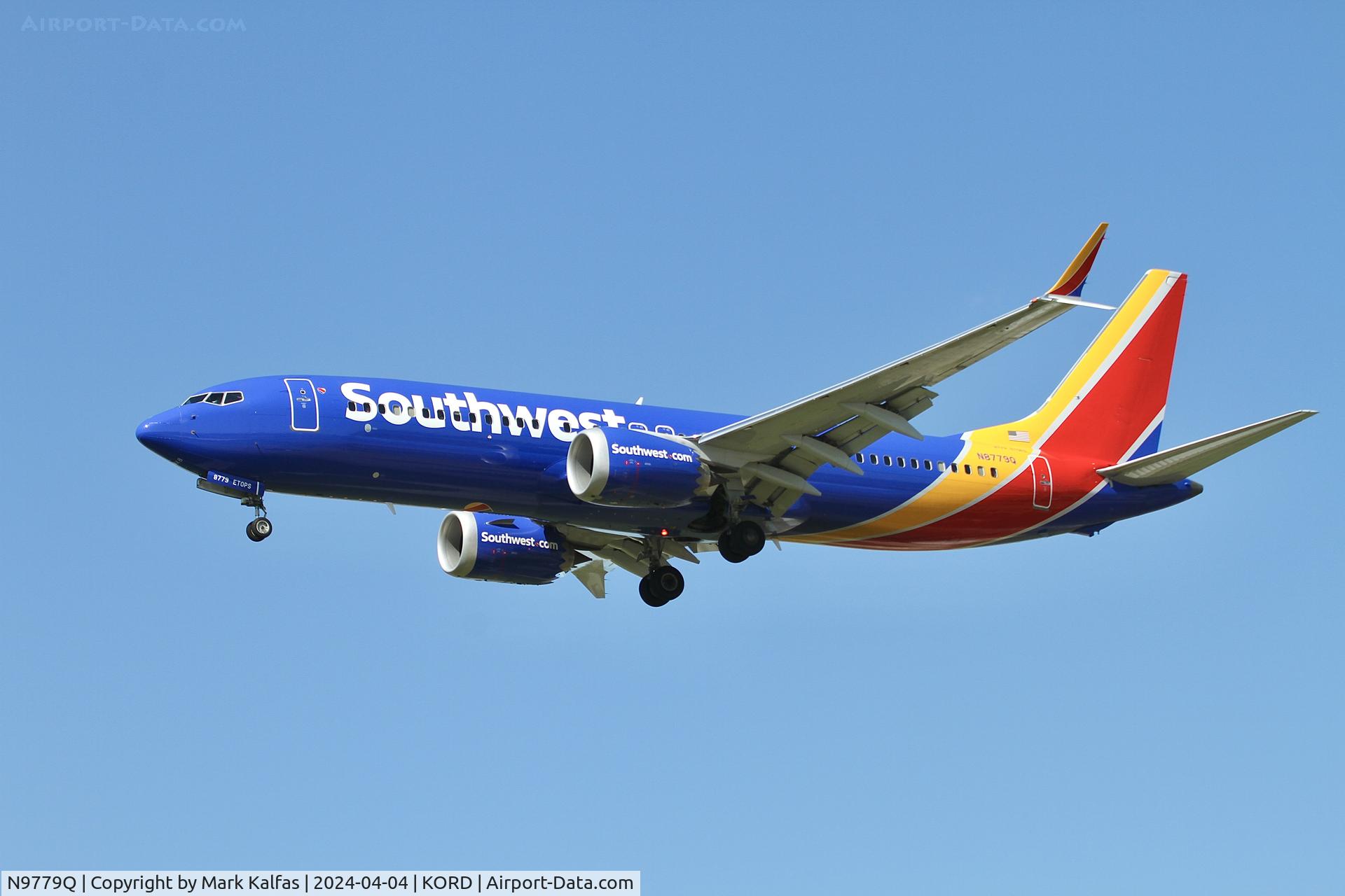 N9779Q, 2022 Boeing 737-8 MAX C/N 67760, B38M SOUTHWEST AIRLINES BOEING 737-8 MAX on approach 28R KORD
