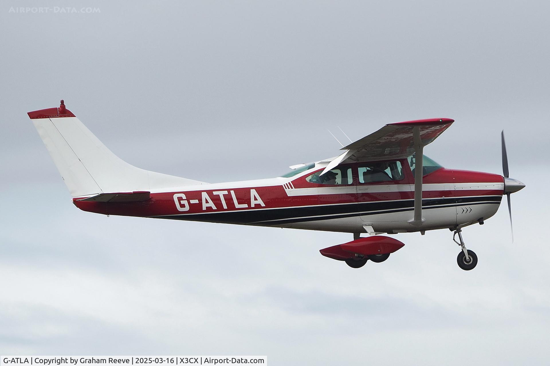 G-ATLA, 1966 Cessna 182J Skylane C/N 182-56923, Landing at Northrepps.