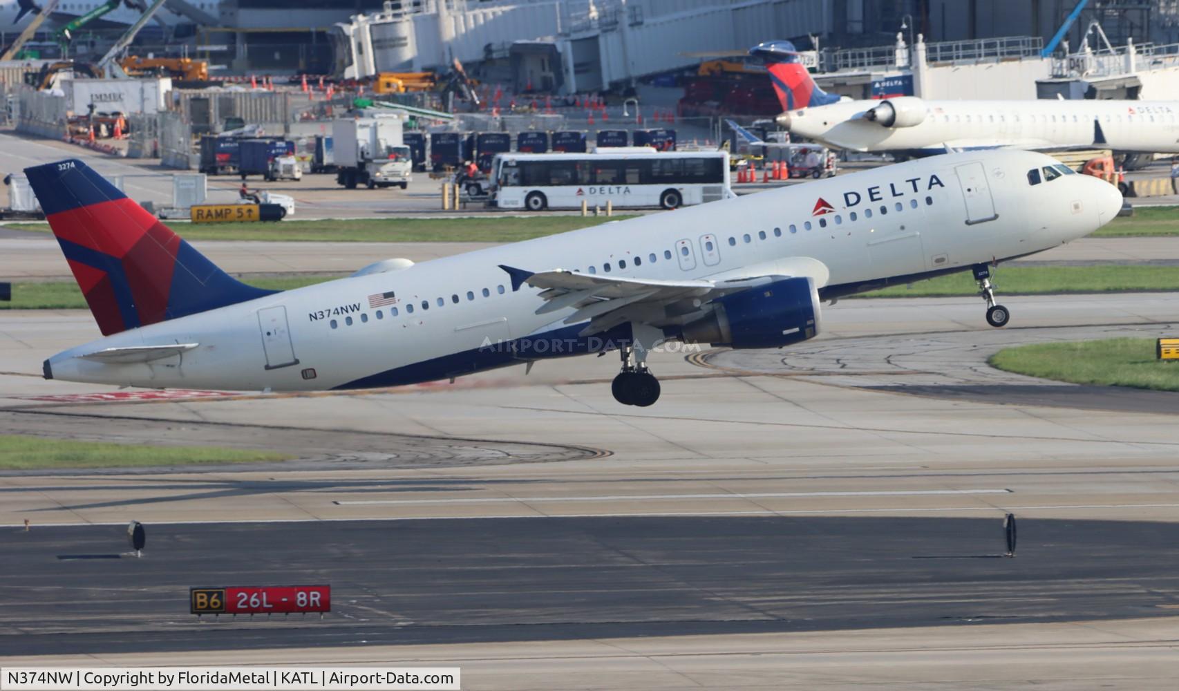 N374NW, 2001 Airbus A320-212 C/N 1646, DAL A320 zx atl-act