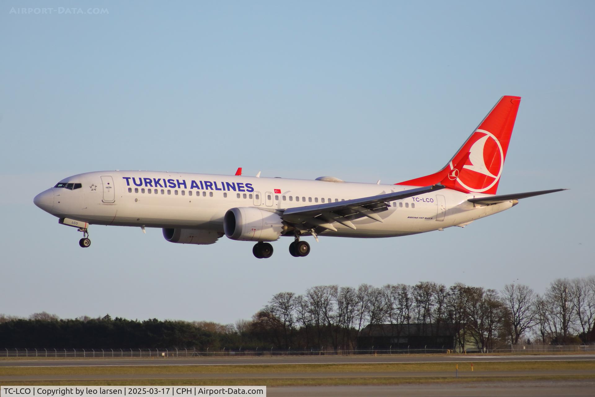 TC-LCO, Boeing 737-8 MAX C/N 60057, Copenhagen 17.3.2025