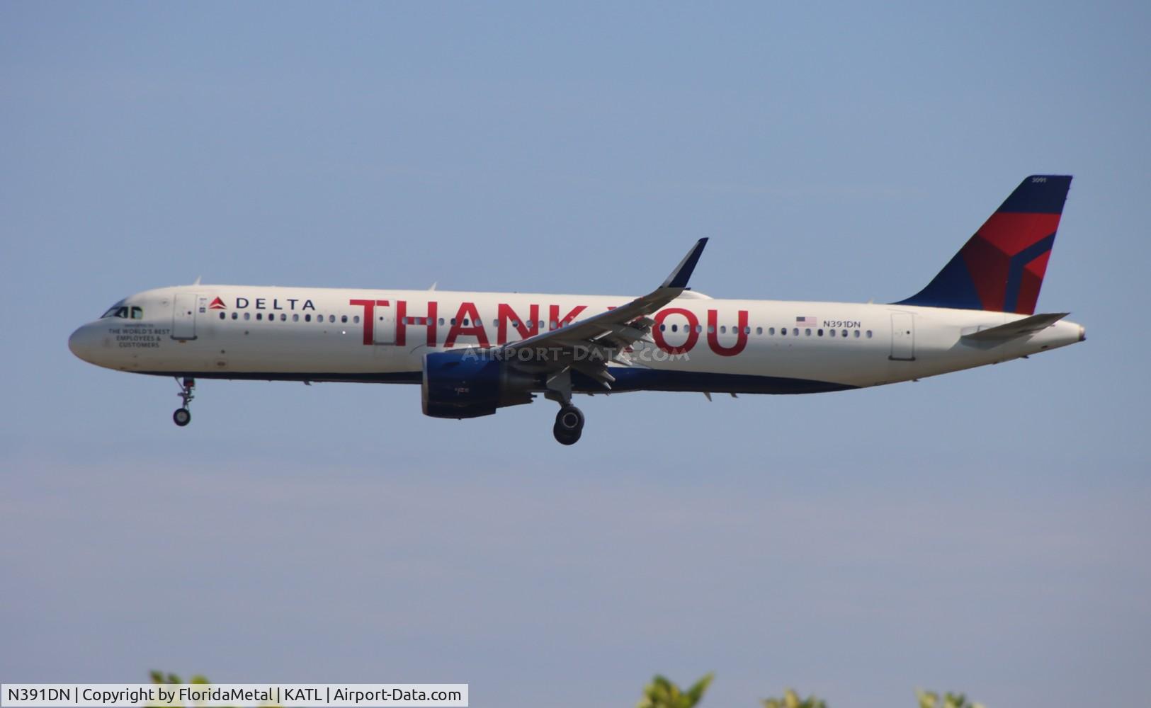 N391DN, 2019 Airbus A321-211 C/N 9027, DAL A321 zx dca-atl