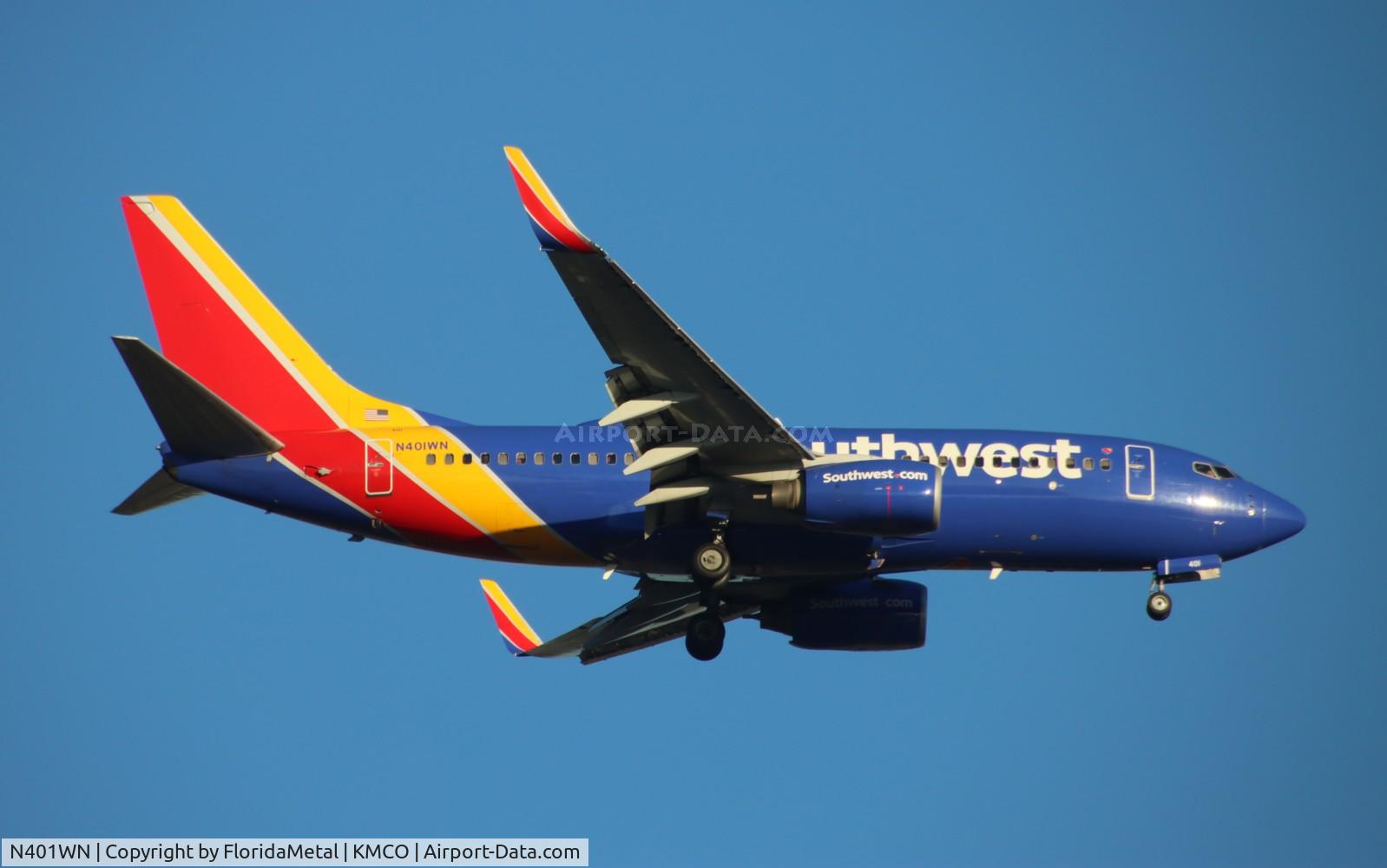 N401WN, 2001 Boeing 737-7H4 C/N 29813, SWA 737 zx pvd-mco