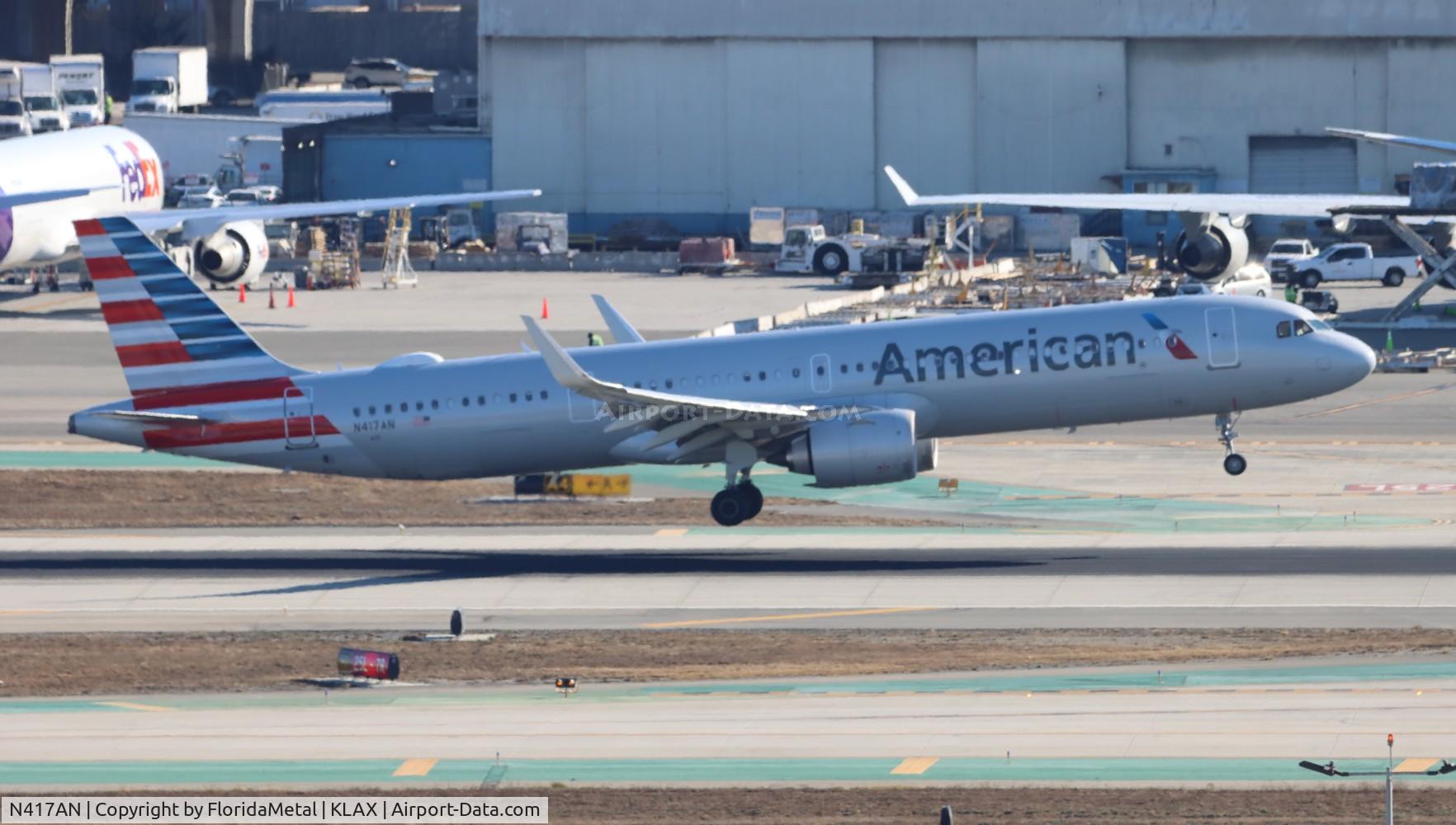 N417AN, 2020 Airbus A321-253NX C/N 9537, AAL A321N zx hnl-lax