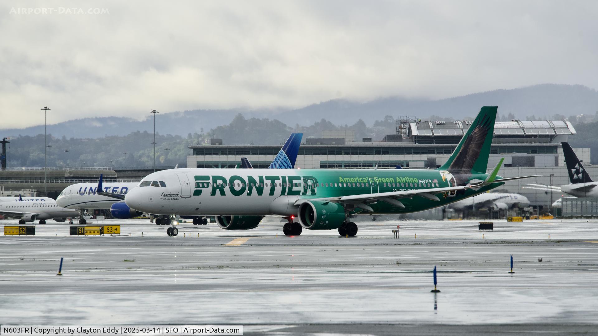 N603FR, 2022 Airbus A321-271NX C/N 11032, Departing runway 10 SFO 2025