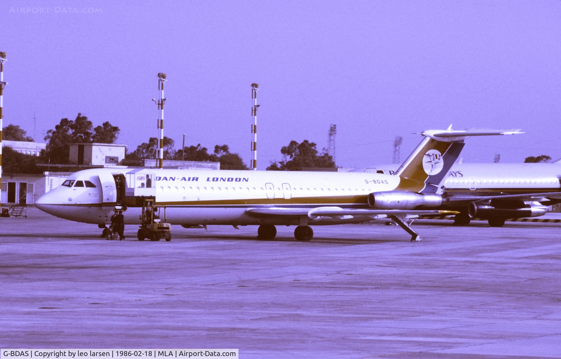 G-BDAS, 1969 BAC 111-518FG One-Eleven C/N BAC.202, Malta 18.2.1986