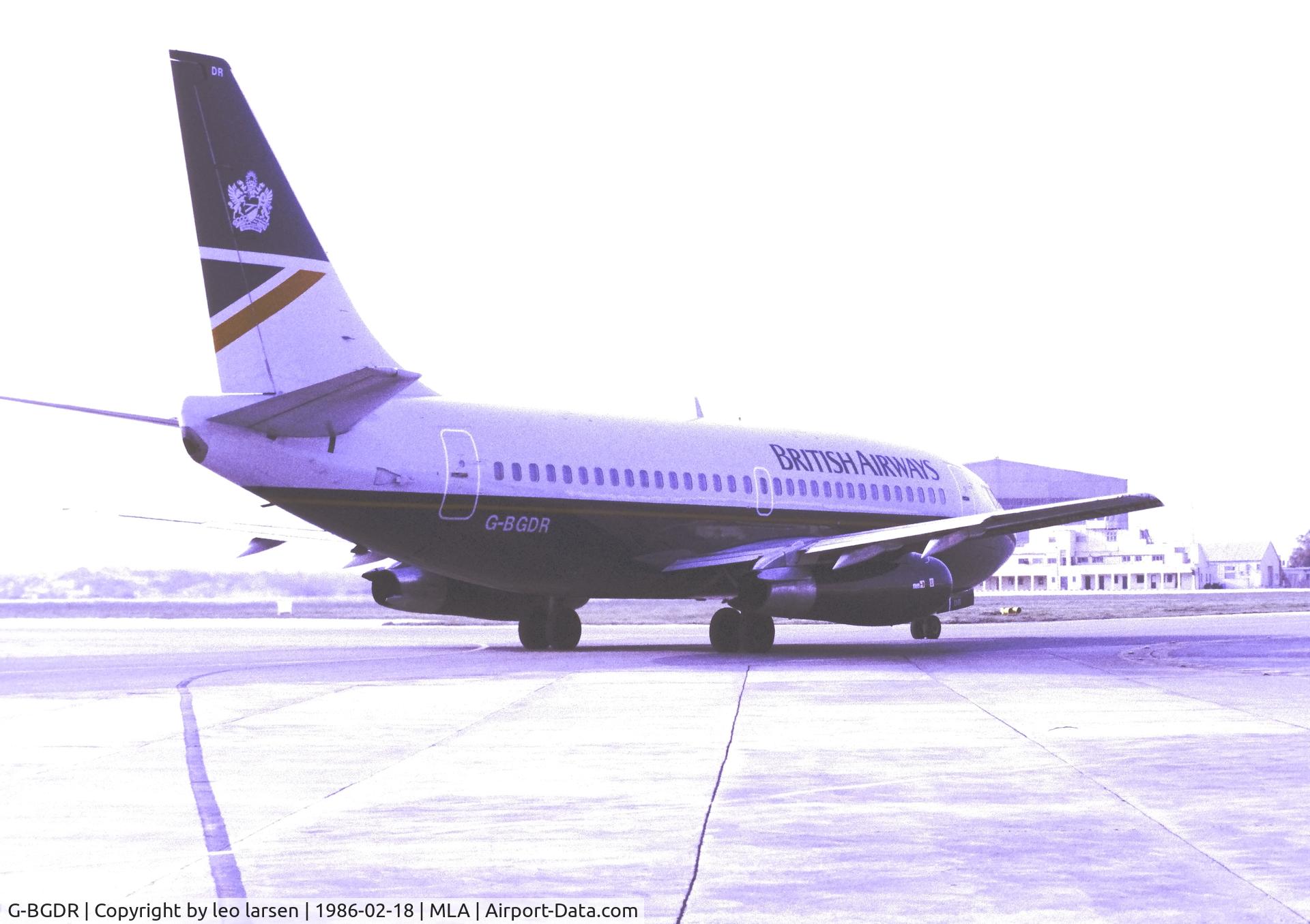 G-BGDR, 1980 Boeing 737-236 C/N 21805, Malta 18.2.1986