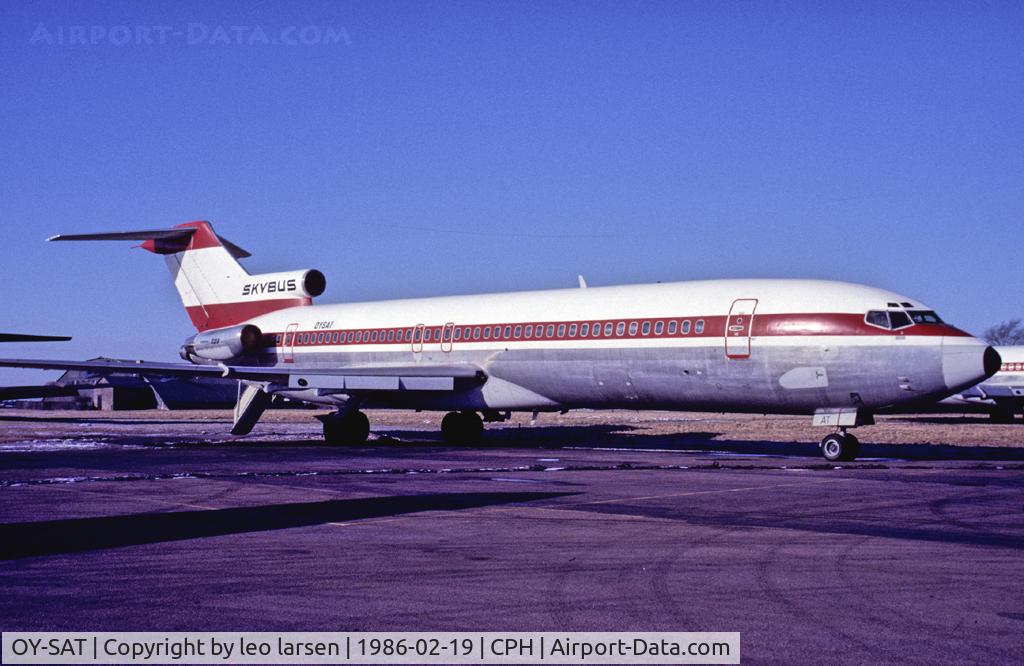 OY-SAT, 1973 Boeing 727-2J4 C/N 20766, Copenhagen 19.2.1986