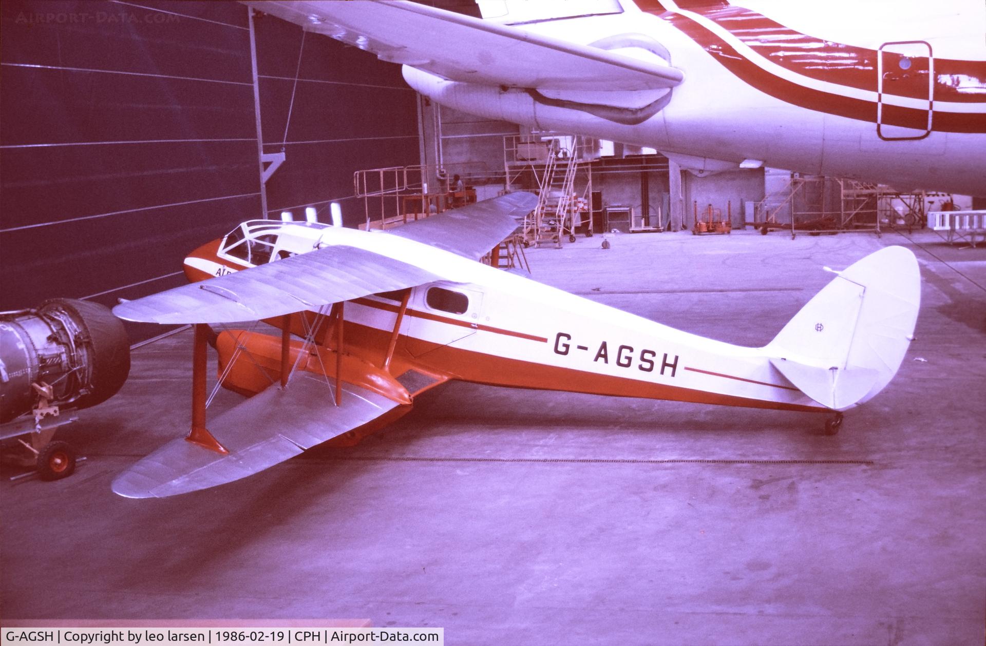 G-AGSH, 1945 De Havilland DH-89A Dominie/Dragon Rapide C/N 6884, Copenhagen 19.2.1986