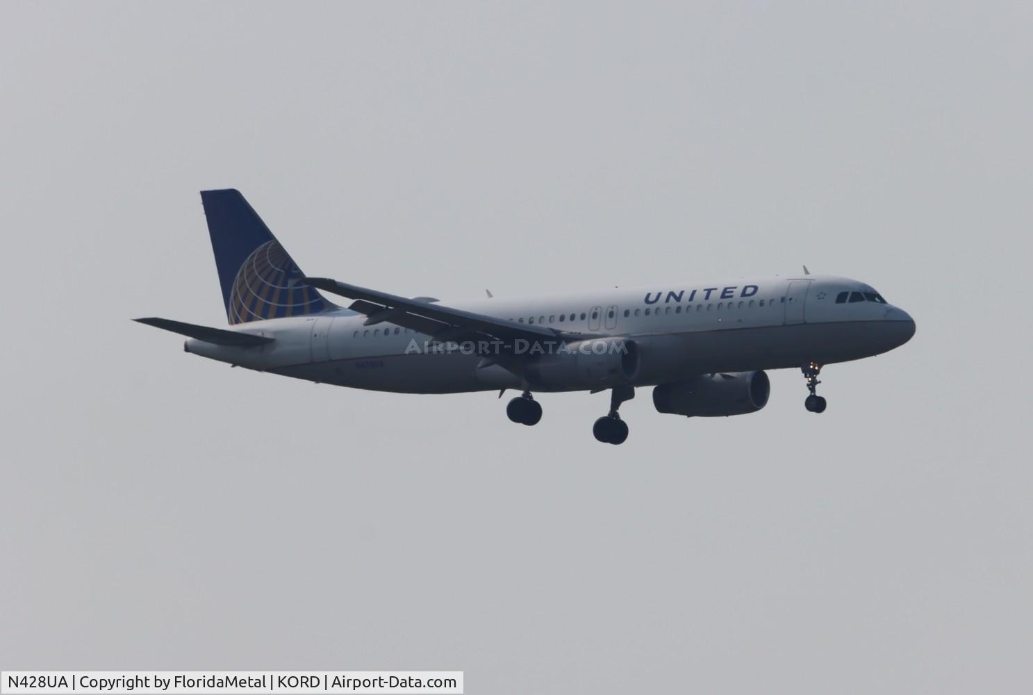 N428UA, 1995 Airbus A320-232 C/N 523, UAL A320 oc zx msy-ord