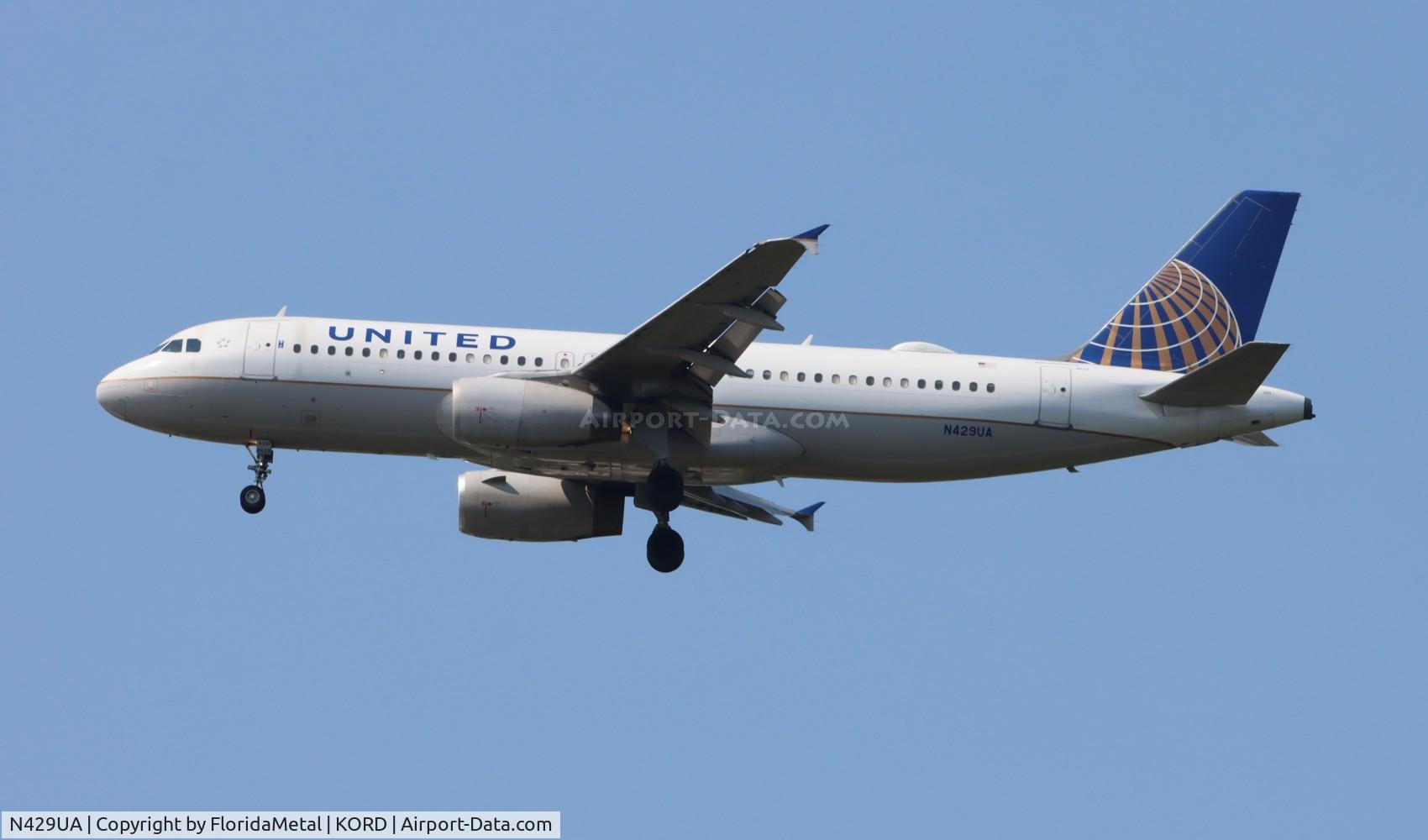 N429UA, 1995 Airbus A320-232 C/N 539, UAL A320 oc zx dca-ord