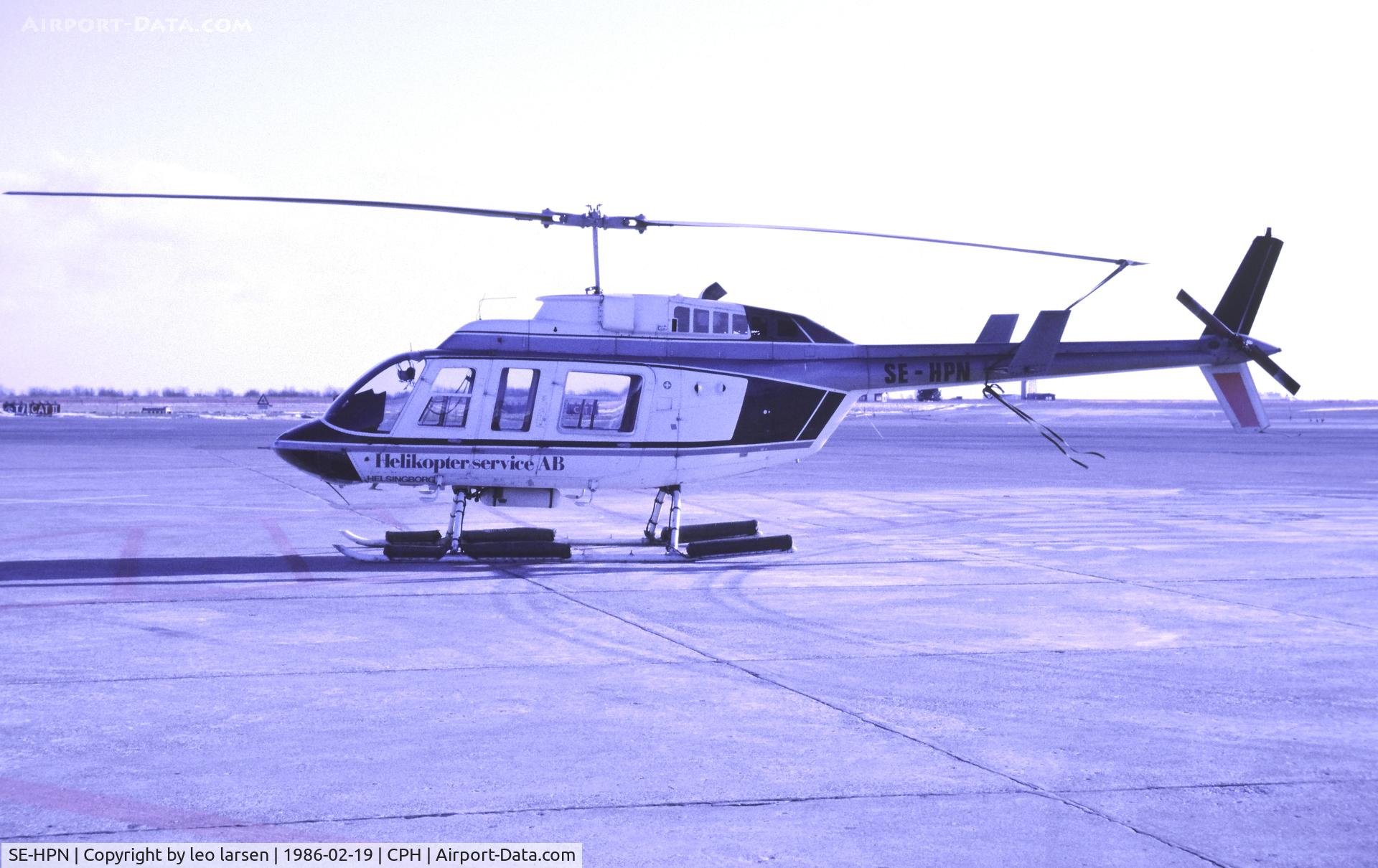 SE-HPN, 1979 Bell 206L-1 LongRanger II C/N 45320, Copenhagen 19.2.1986