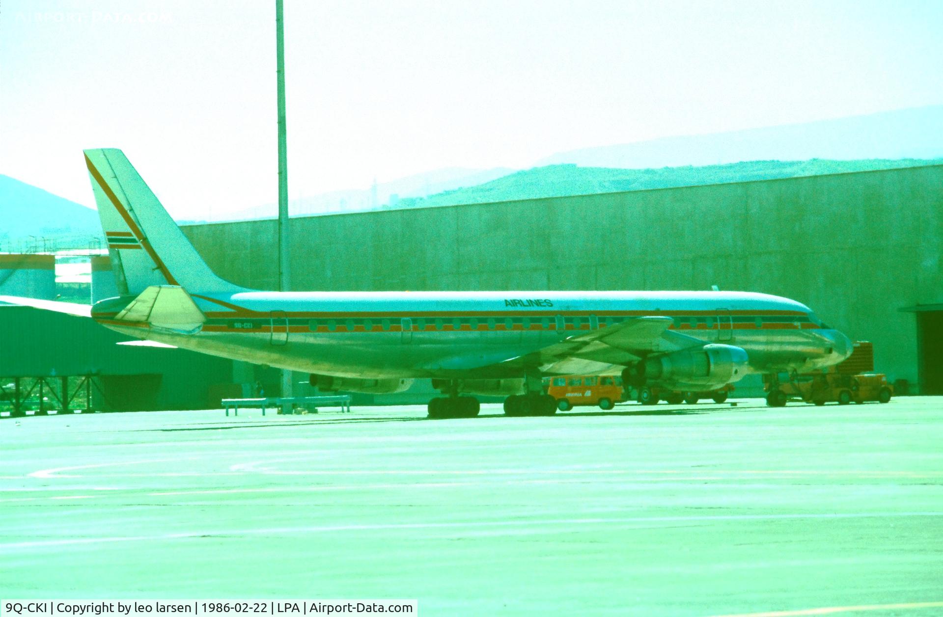 9Q-CKI, 1964 Douglas DC-8-55CF C/N 45683, Las Palmas 22.2.1986