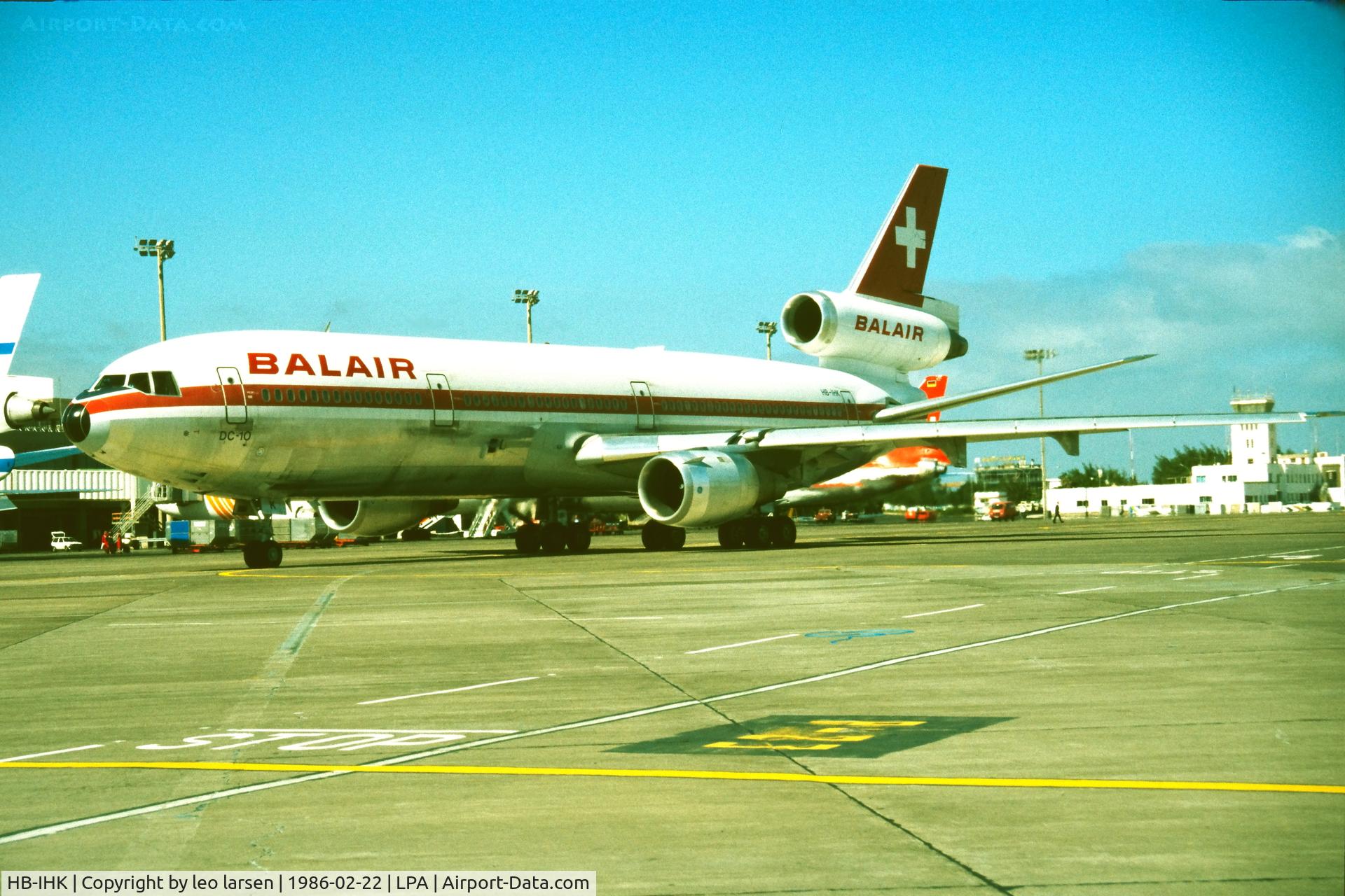 HB-IHK, 1978 McDonnell Douglas DC-10-30 C/N 46998, Las Palmas 22.2.1986