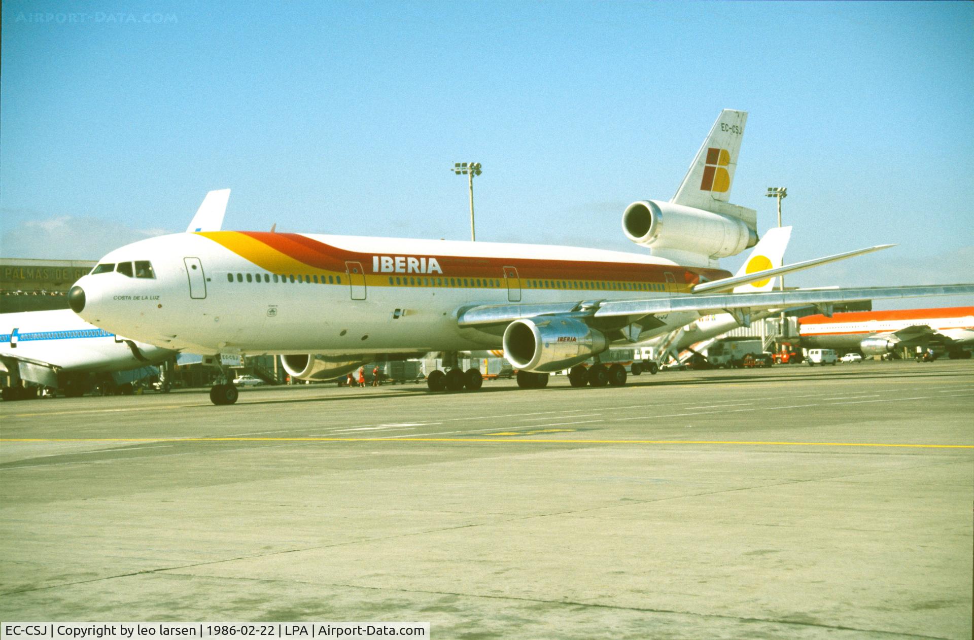 EC-CSJ, 1976 McDonnell Douglas DC-10-30 C/N 46922, Las Palmas 22.2.1986
