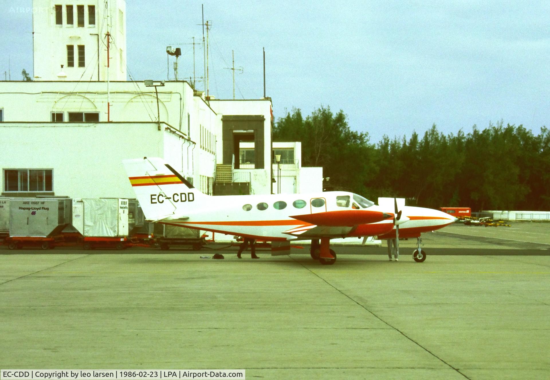 EC-CDD, 1972 Cessna 421B Golden Eagle Golden Eagle C/N 421B-0348, Las Palmas 23.2.1986