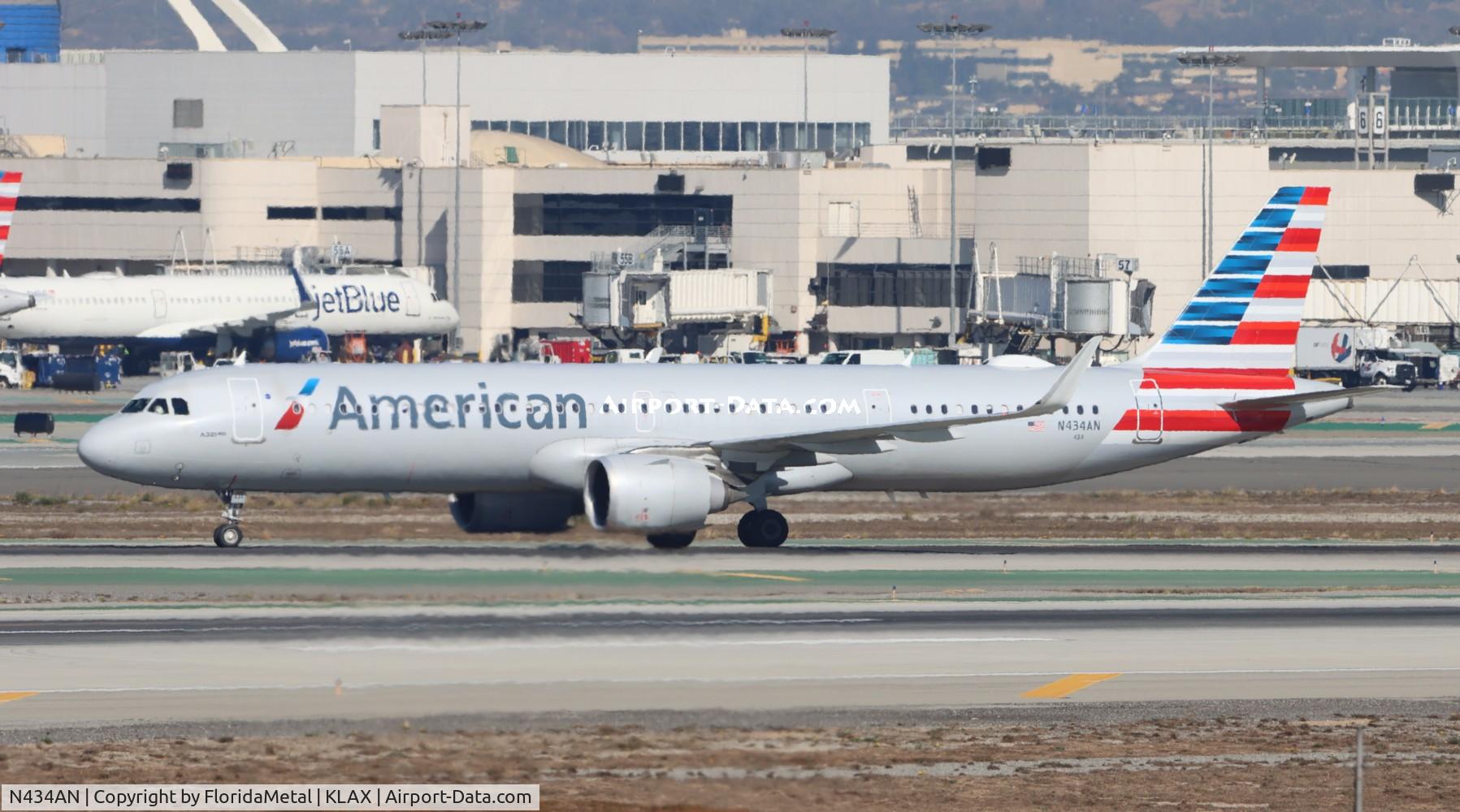 N434AN, 2021 Airbus A321-253NX C/N 10513, AAL A321N zx mia-lax