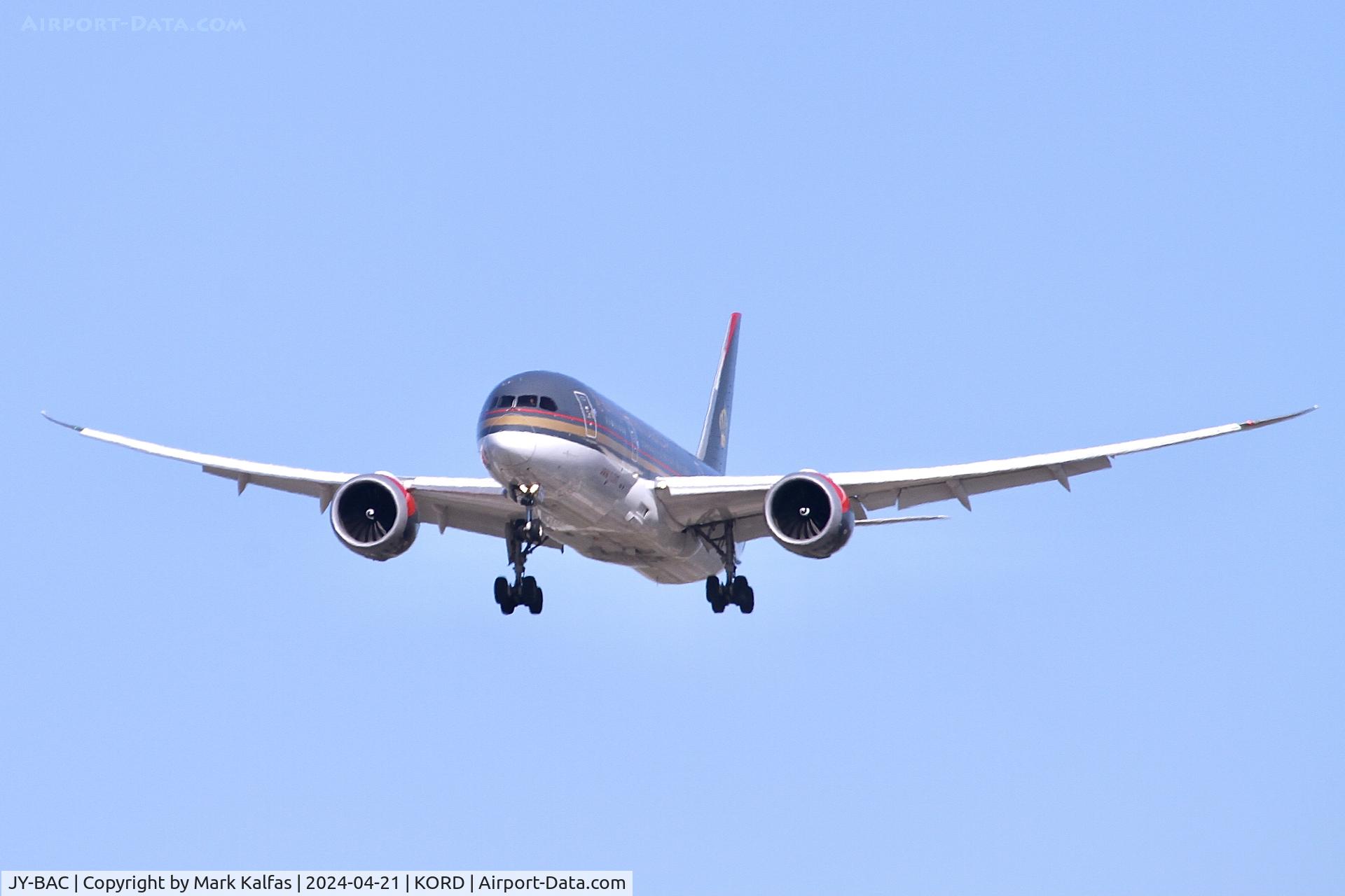 JY-BAC, 2014 Boeing 787-8 Dreamliner C/N 37164, B788 Royal Jordanian Boeing 787-8 Dreamliner JY-BAC arriving on 28C KORD