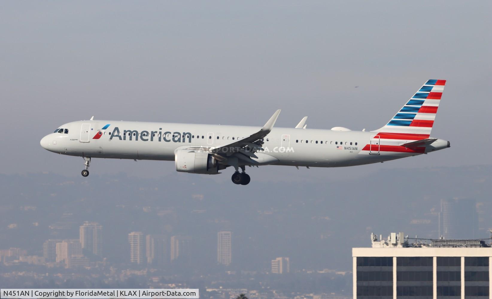 N451AN, 2022 Airbus A321-253NX C/N 10808, AAL A321N zx hnl-lax