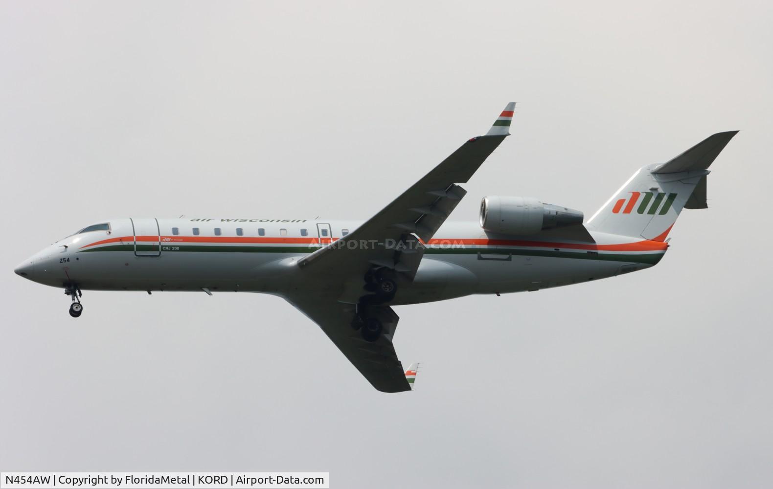 N454AW, 2003 Bombardier CRJ-200LR (CL-600-2B19) C/N 7842, AWI CRJ2 retro zx cwa-ord