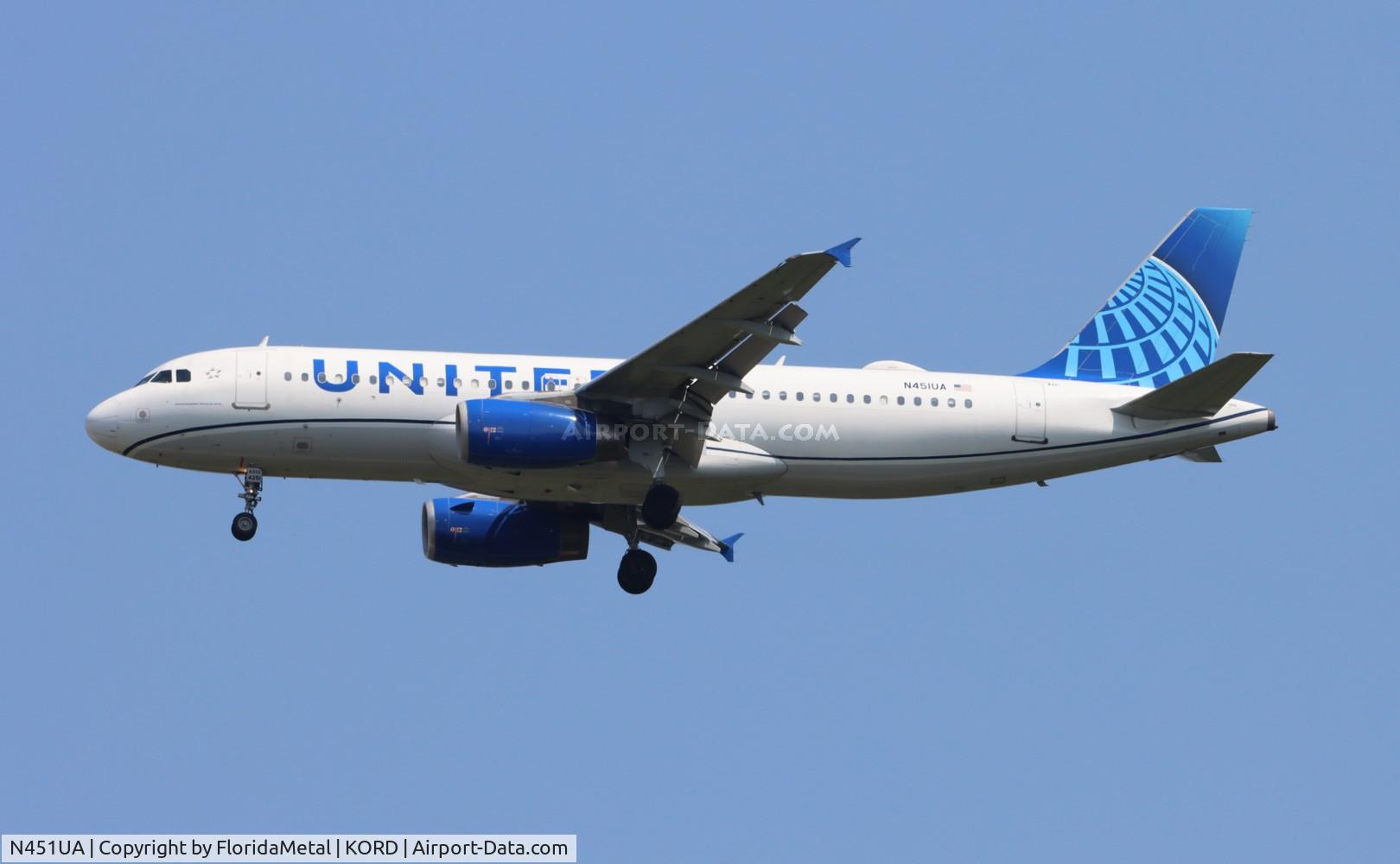 N451UA, 1998 Airbus A320-232 C/N 865, UAL A320 nc zx bwi-ord