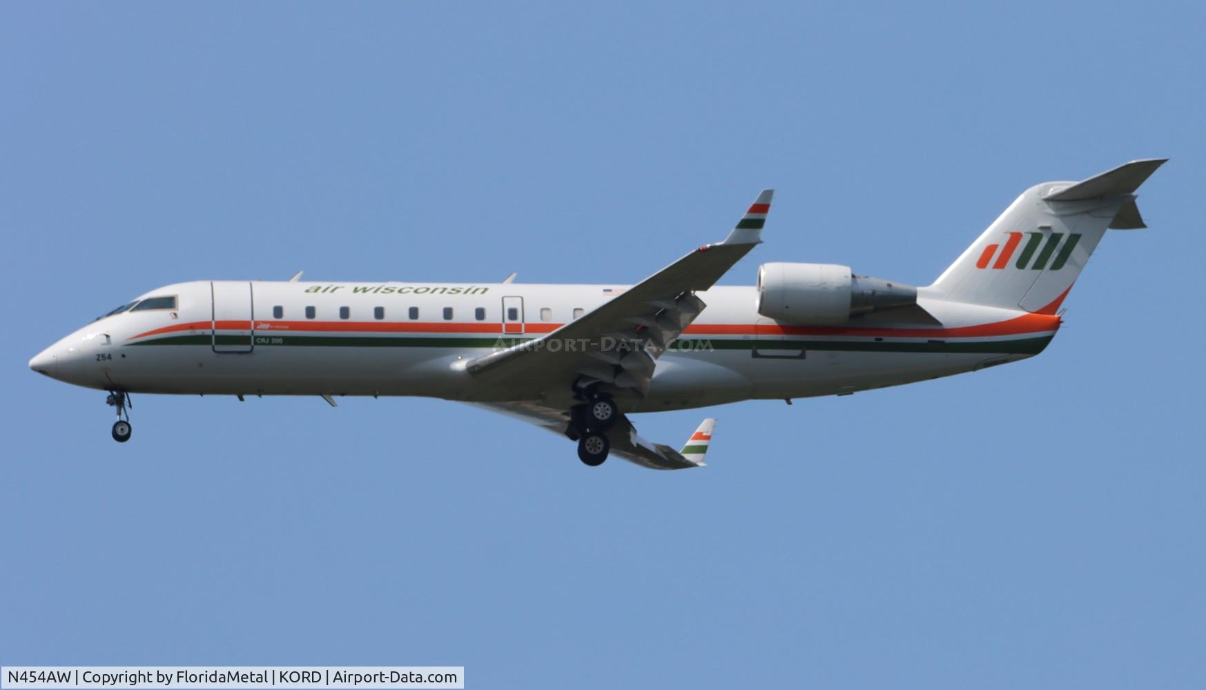 N454AW, 2003 Bombardier CRJ-200LR (CL-600-2B19) C/N 7842, AWI CRJ2 retro zx ind-ord