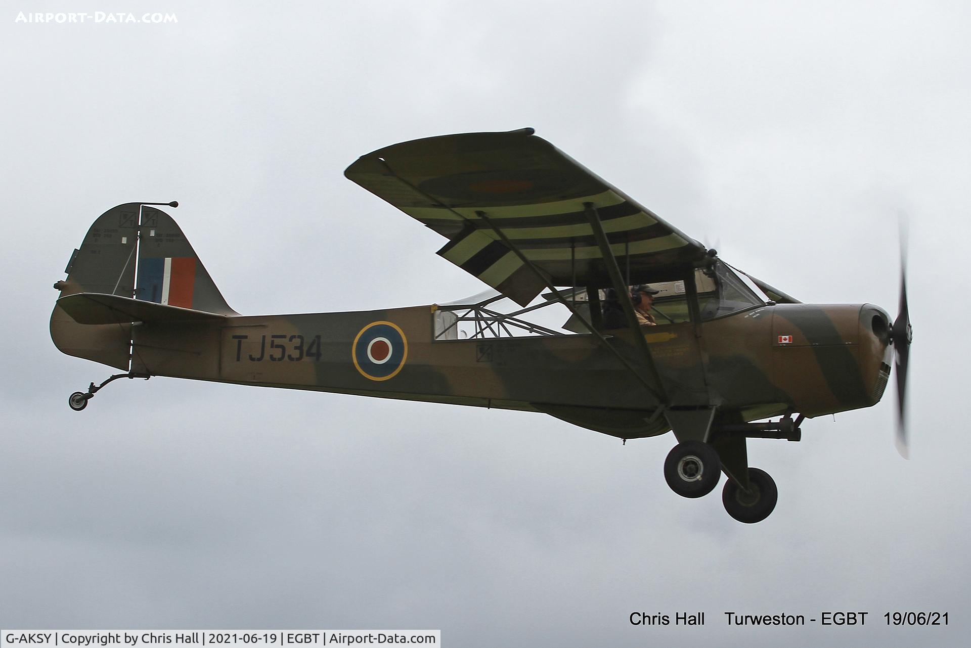 G-AKSY, 1944 Taylorcraft J Auster 5 C/N 1567, Turweston, Air Britain fly in