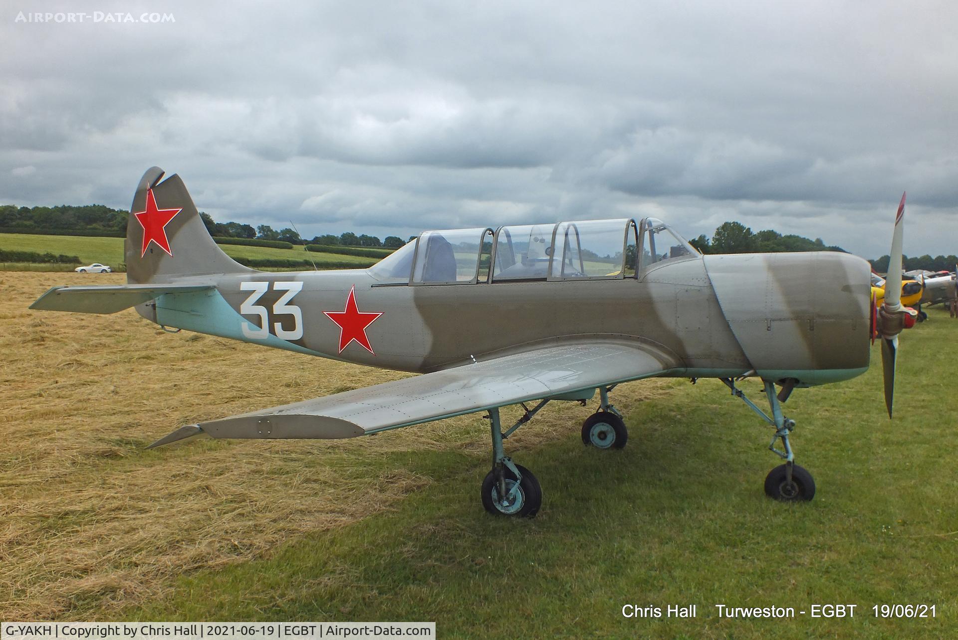 G-YAKH, 1989 Bacau Yak-52 C/N 899915, Turweston, Air Britain fly in