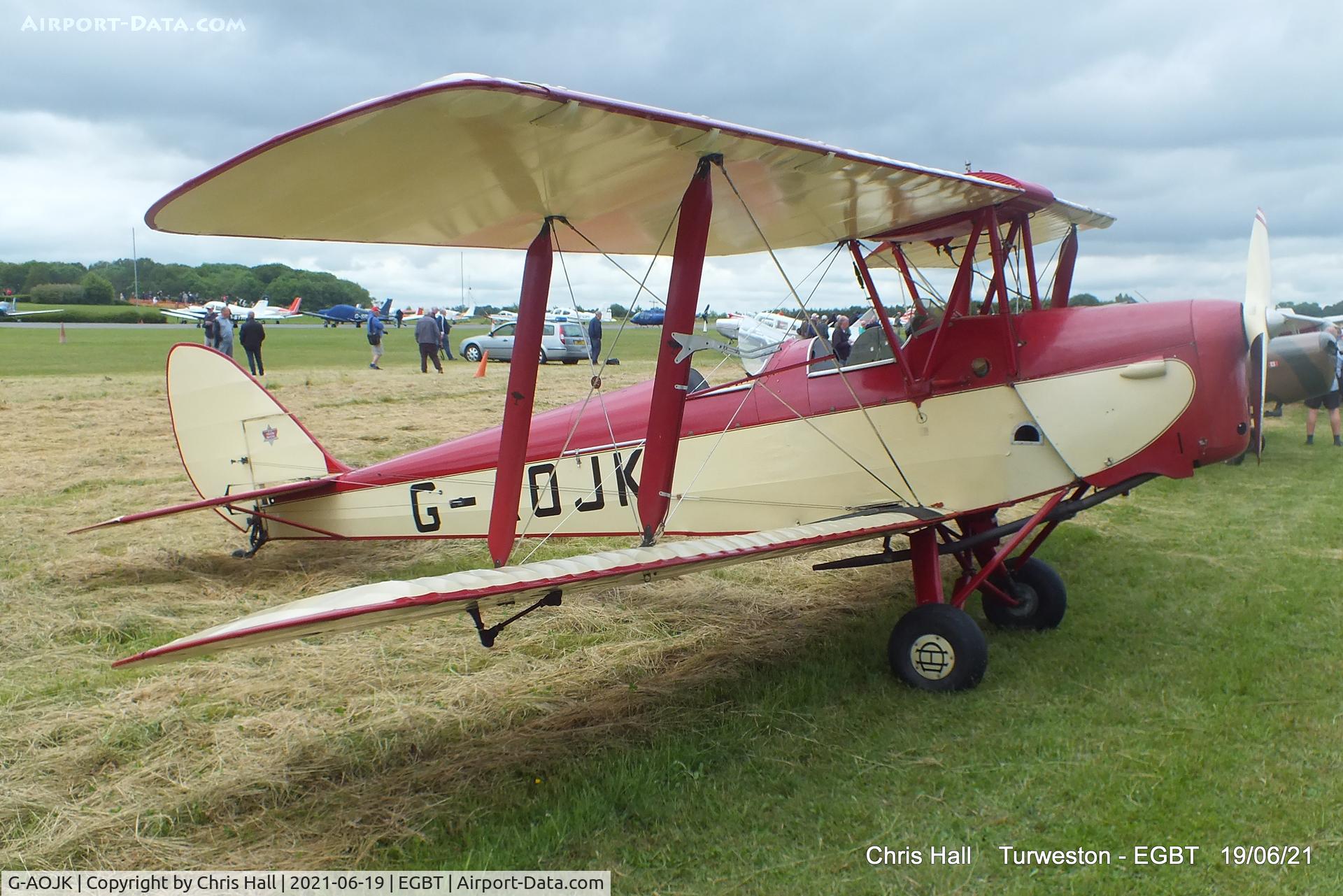 G-AOJK, 1939 De Havilland DH-82A Tiger Moth II C/N 82813, Turweston, Air Britain fly in