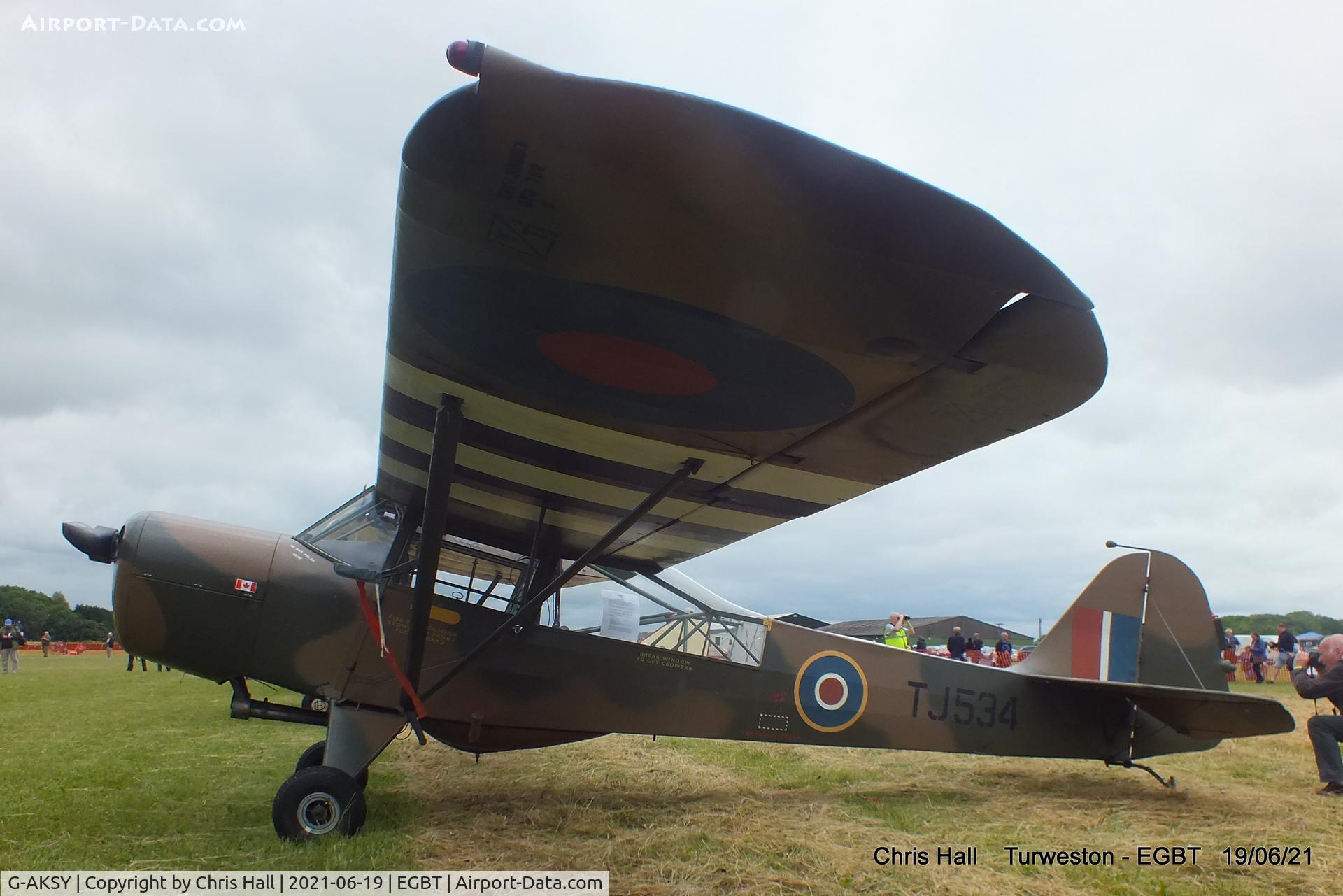 G-AKSY, 1944 Taylorcraft J Auster 5 C/N 1567, Turweston, Air Britain fly in