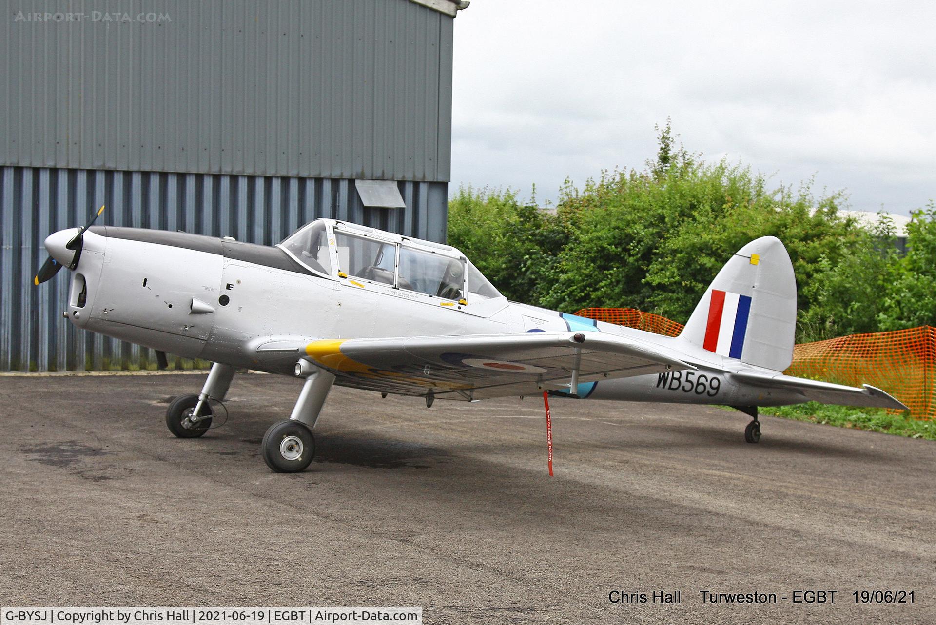 G-BYSJ, 1950 De Havilland DHC-1 Chipmunk T.10 C/N C1/0021, Turweston, Air Britain fly in
