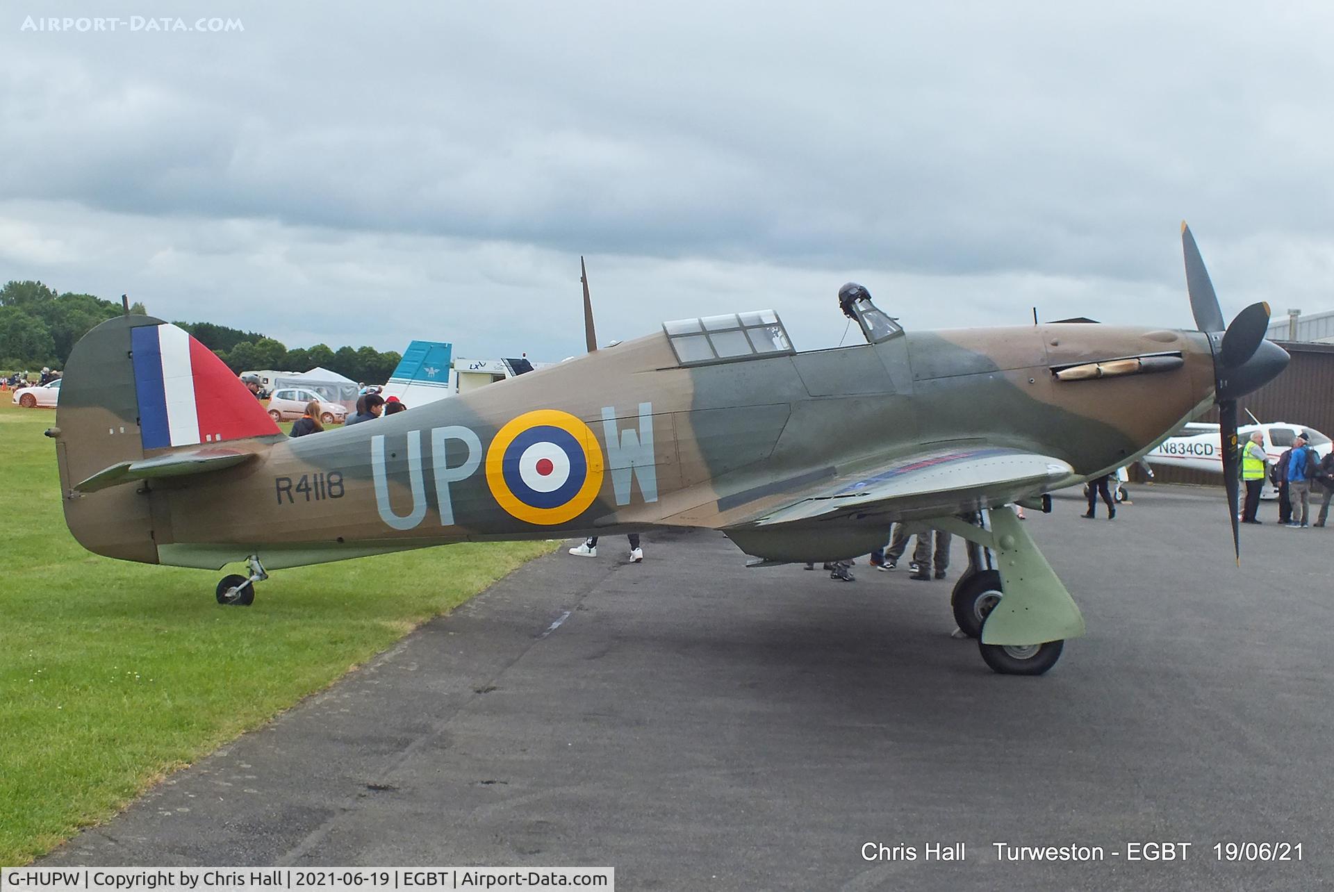 G-HUPW, 1940 Hawker Hurricane I C/N G592301, Turweston, Air Britain fly in