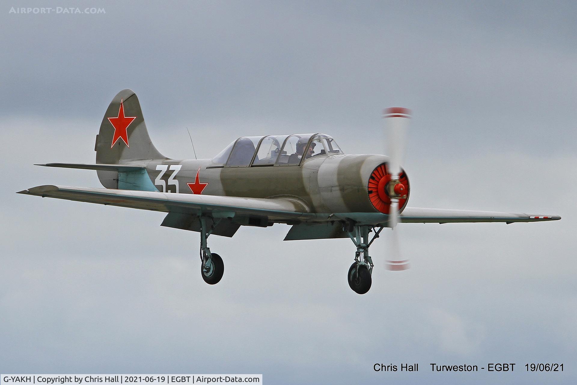 G-YAKH, 1989 Bacau Yak-52 C/N 899915, Turweston, Air Britain fly in