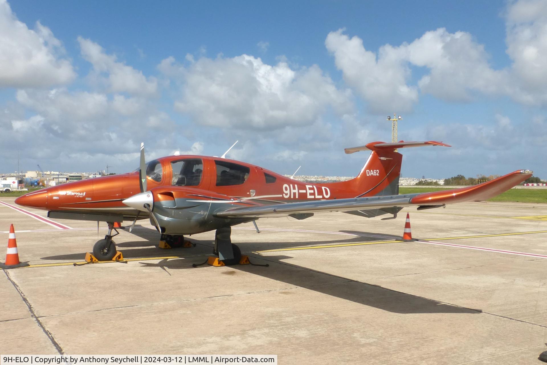 9H-ELO, Diamond Aircraft 62 C/N 62.195, On Apron 3 at Malta International Airport
