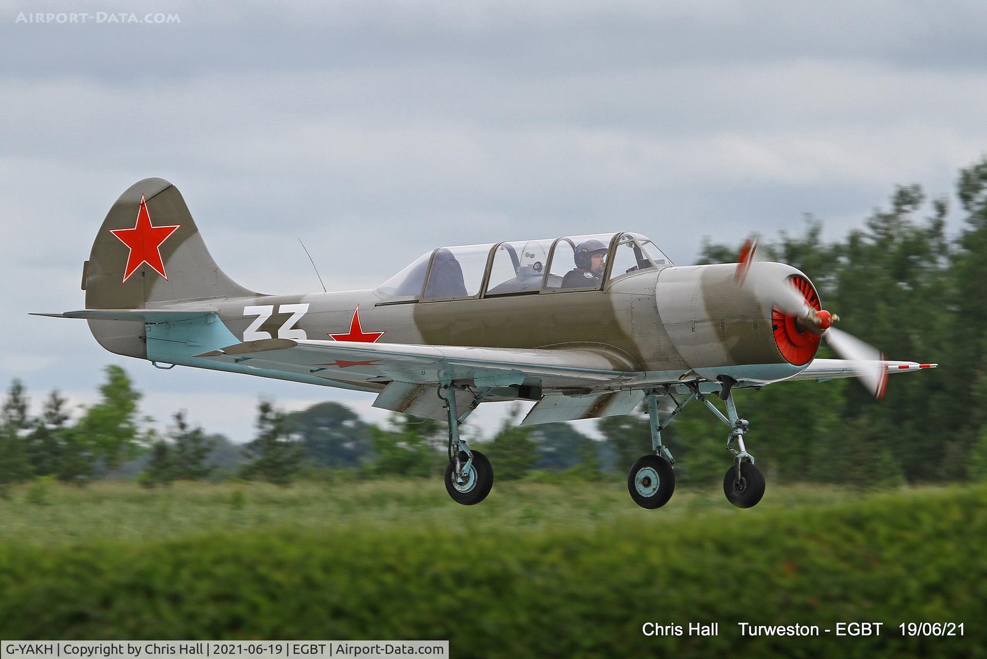 G-YAKH, 1989 Bacau Yak-52 C/N 899915, Turweston, Air Britain fly in