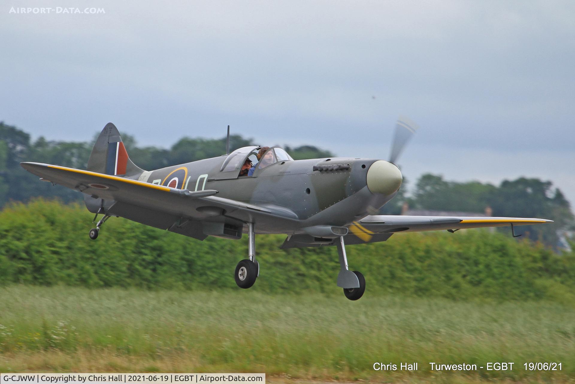 G-CJWW, 2017 Supermarine Aircraft Spitfire Mk.26 C/N LAA 324-14063, Turweston, Air Britain fly in