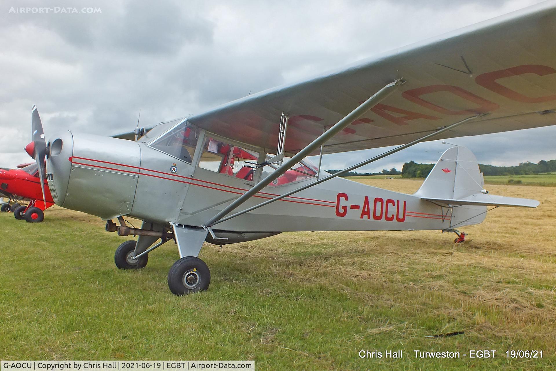 G-AOCU, 1945 Taylorcraft G Auster 4 C/N 986, Turweston, Air Britain fly in