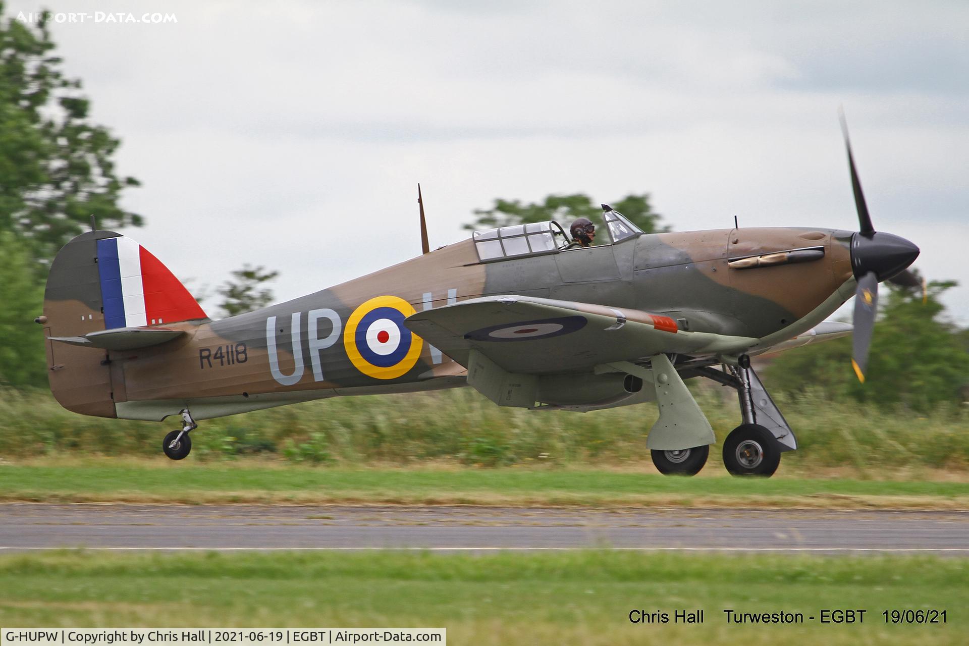 G-HUPW, 1940 Hawker Hurricane I C/N G592301, Turweston, Air Britain fly in