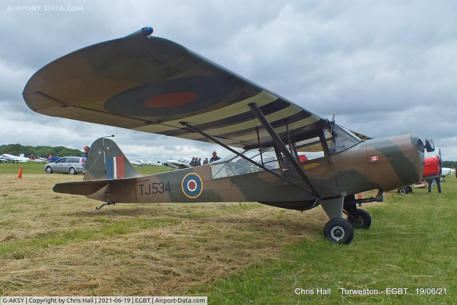 G-AKSY, 1944 Taylorcraft J Auster 5 C/N 1567, Turweston, Air Britain fly in