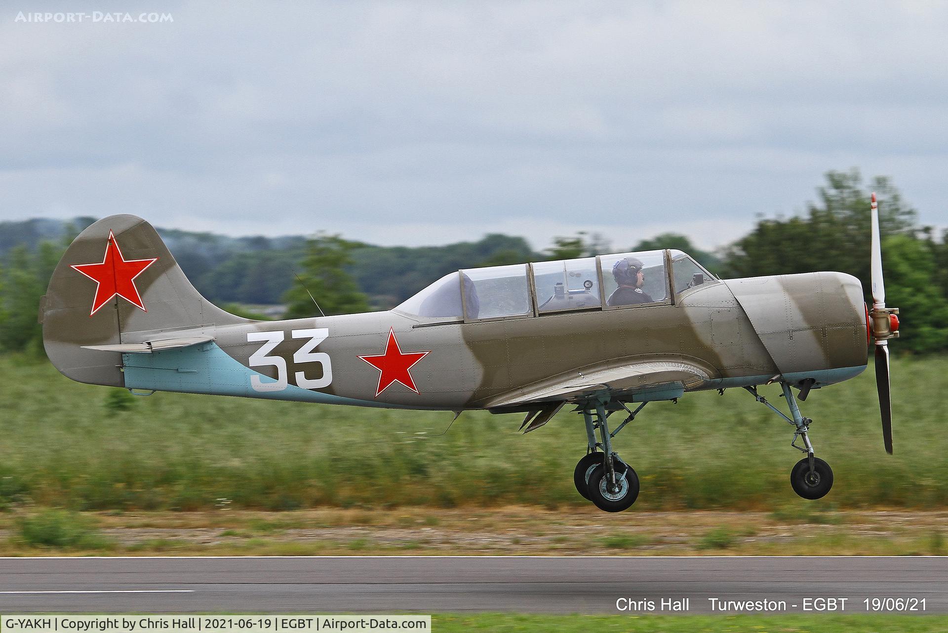 G-YAKH, 1989 Bacau Yak-52 C/N 899915, Turweston, Air Britain fly in