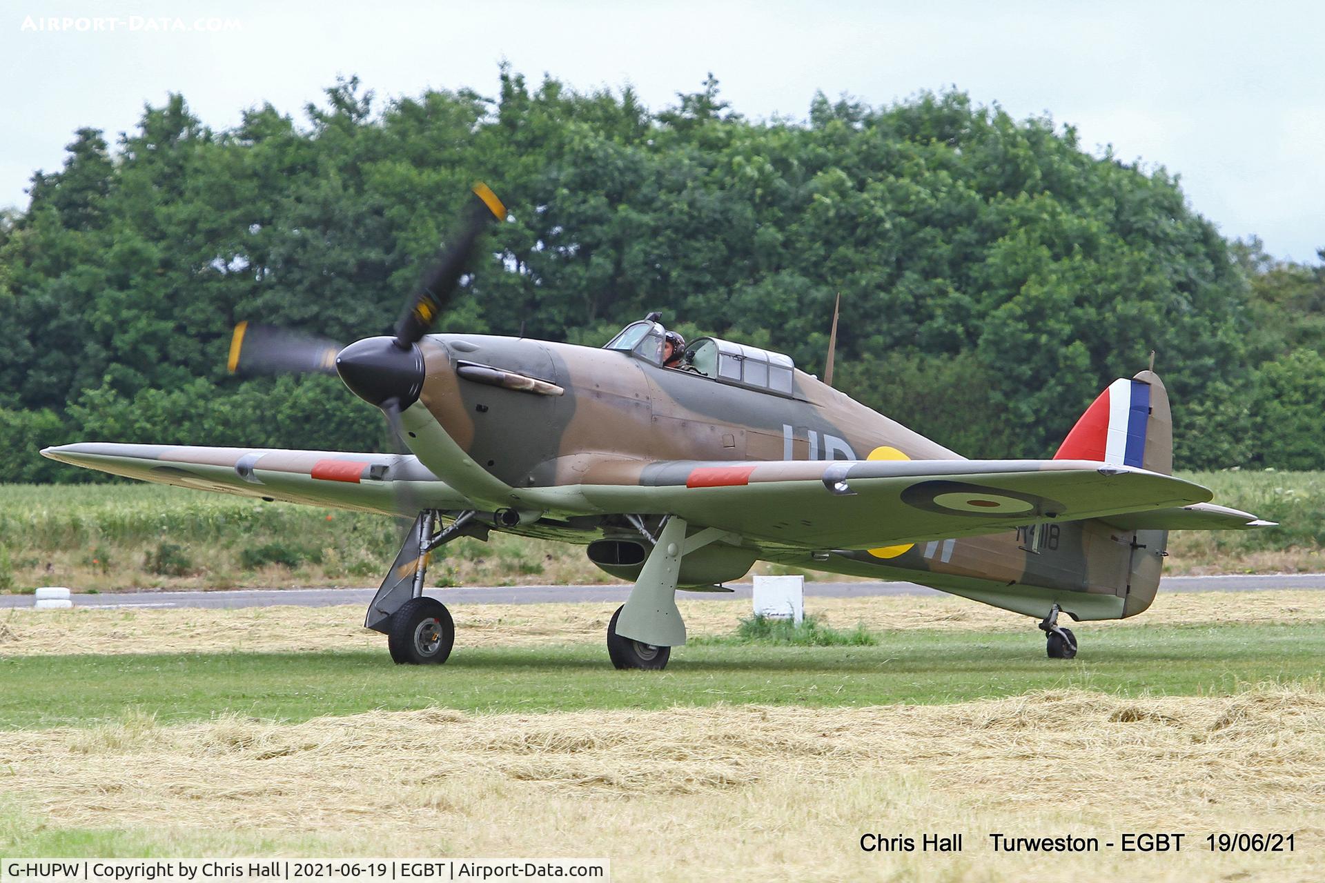 G-HUPW, 1940 Hawker Hurricane I C/N G592301, Turweston, Air Britain fly in