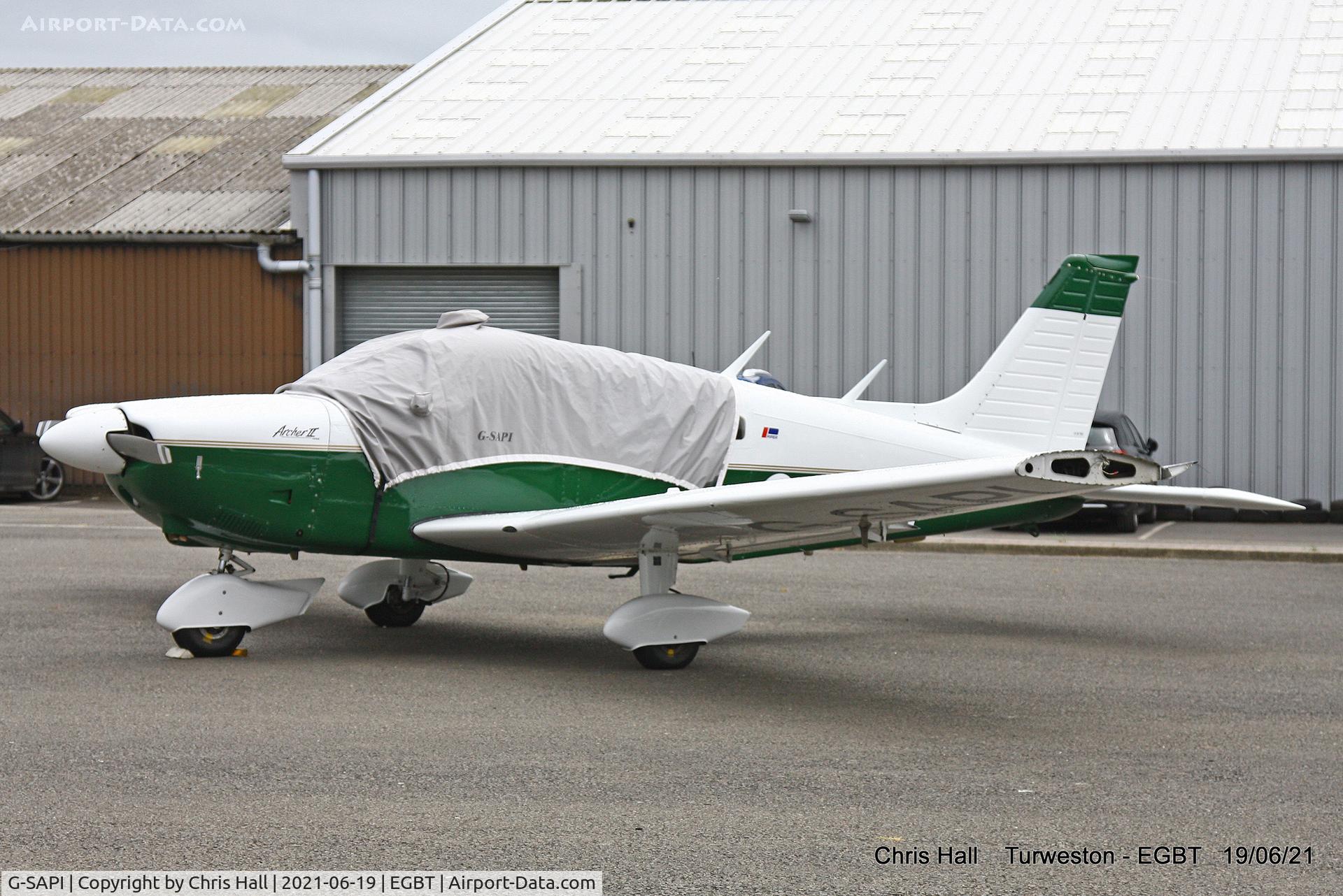 G-SAPI, 1976 Piper PA-28-181 Cherokee Archer III C/N 28-7690191, Turweston, Air Britain fly in