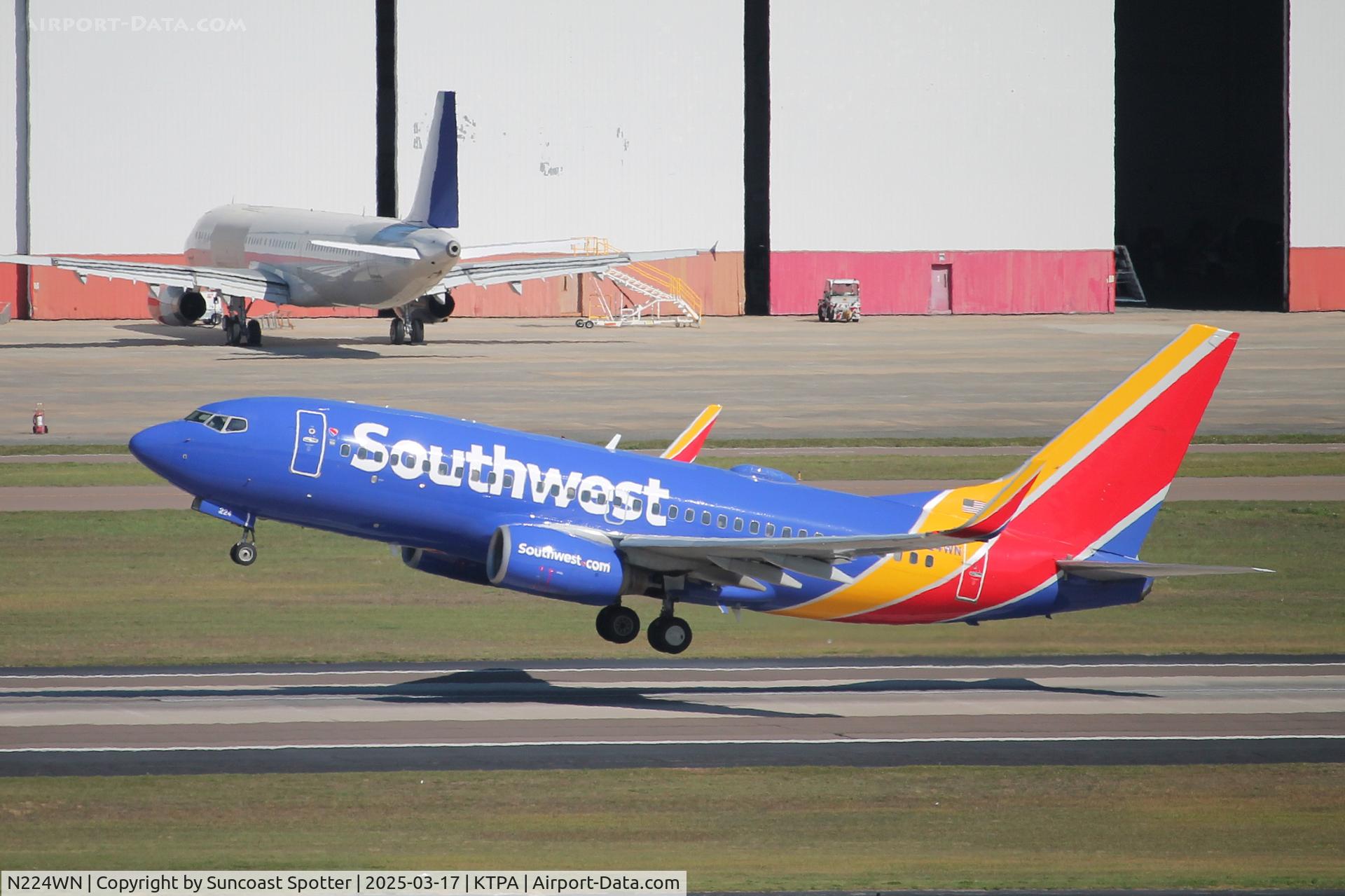 N224WN, 2005 Boeing 737-7H4 C/N 32493, N224WN
Boeing 737-7H4
Southwest Airlines
Tampa International Airport
Tampa, Florida
March 17, 2025

Southwest Flight 3610 departs Tampa International Airport enroute to Pittsburgh International Airport

