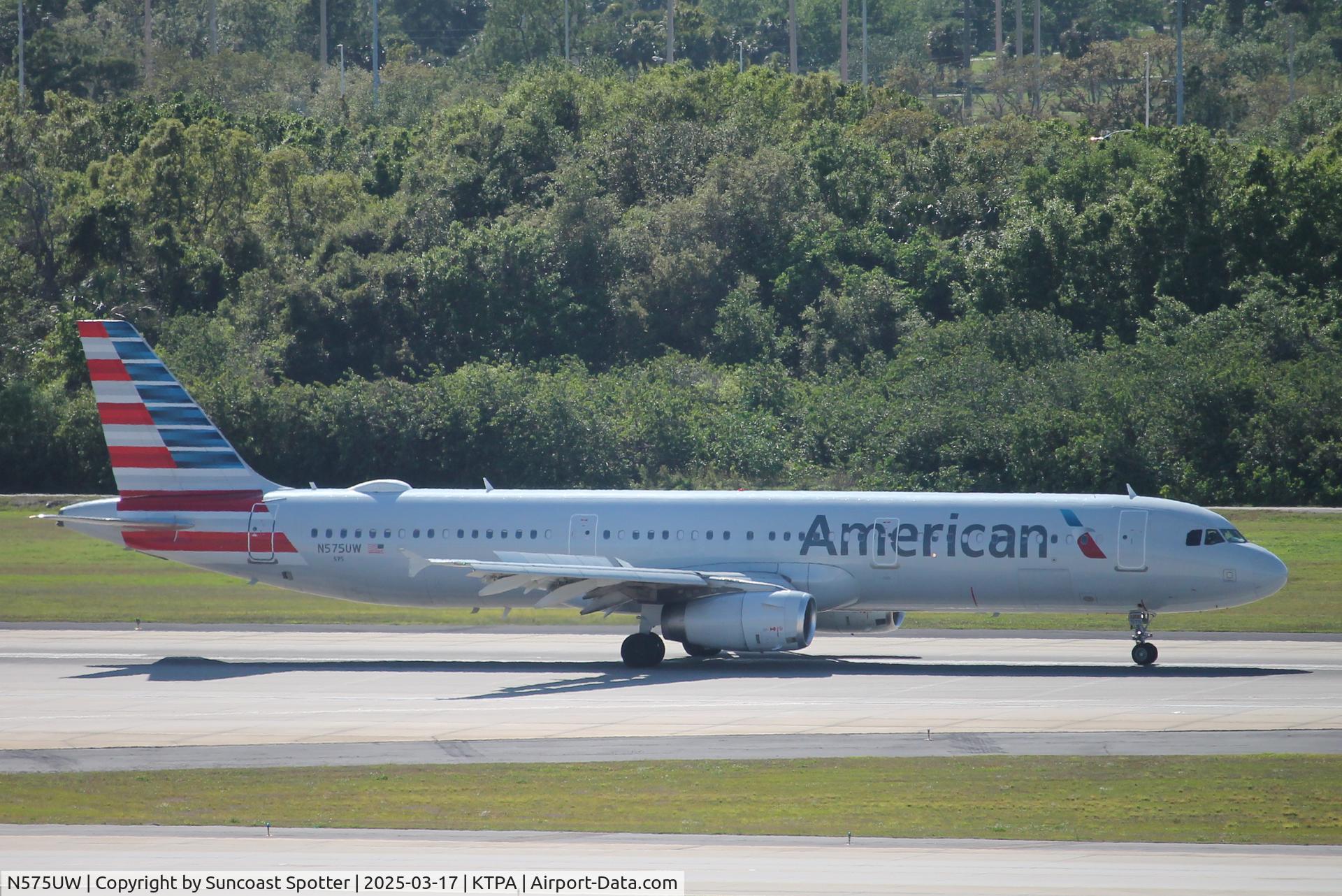 N575UW, 2014 Airbus A321-231 C/N 5980, American Flight 2905 arrives at Tampa International Airport following flight from Charlotte-Douglas International Airport