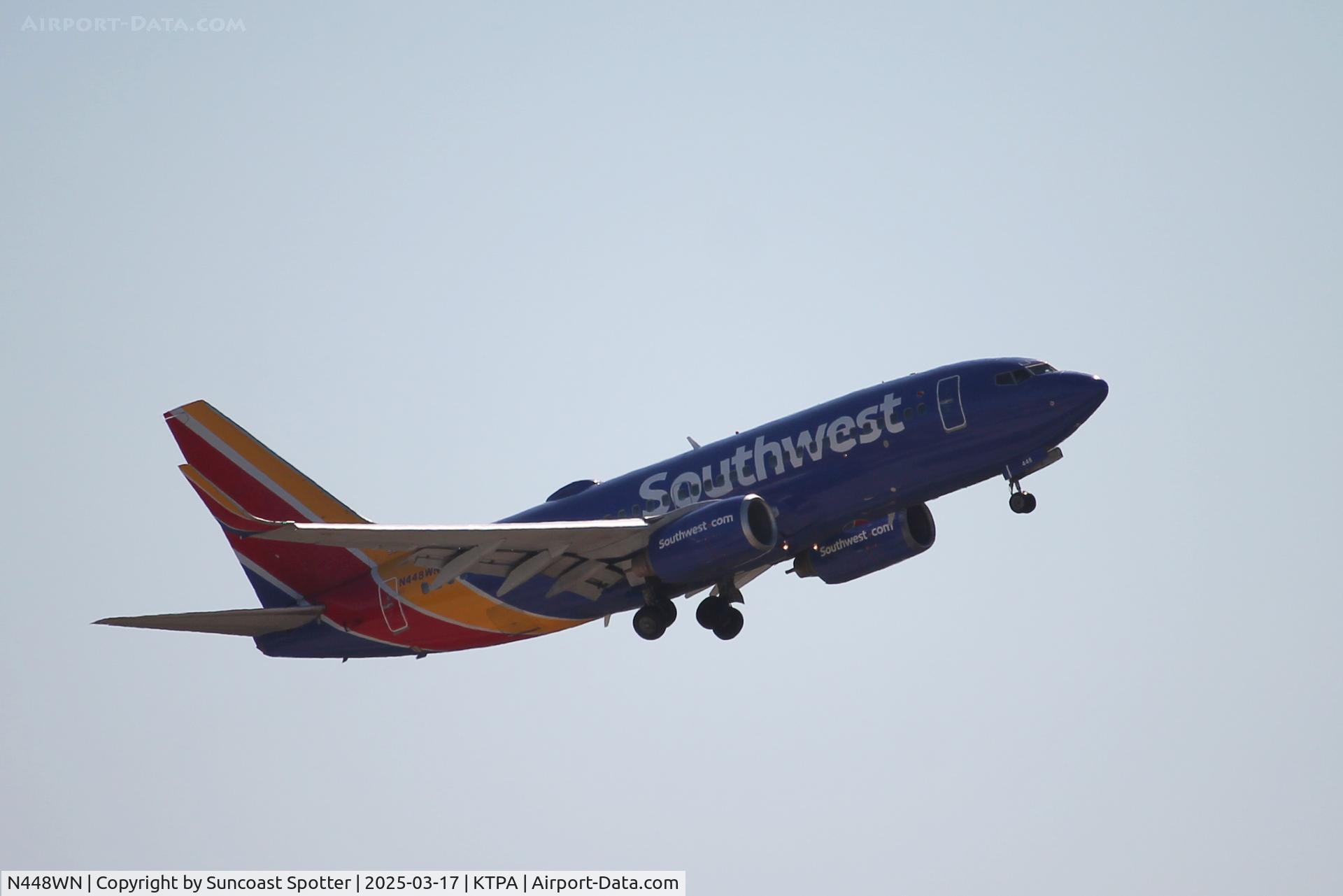 N448WN, 2003 Boeing 737-7H4 C/N 33721, N448WN
Boeing 737-7H4
Southwest Airlines
Tampa International Airport
Tampa, Florida
March 17, 2025

Southwest Flight 1545 performs a go around on landing at Tampa International Airport

