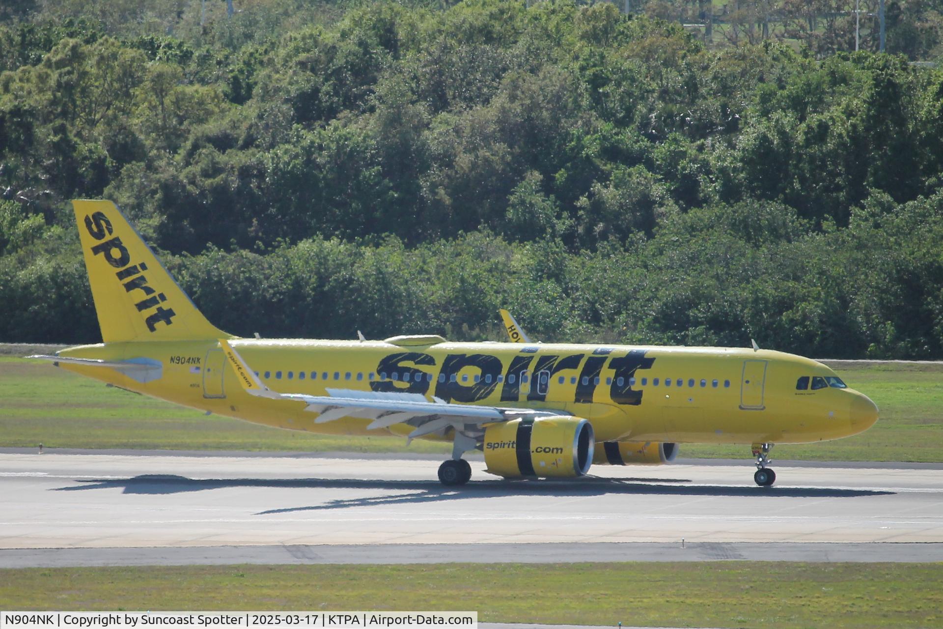 N904NK, 2016 Airbus A320-271N C/N 7094, Spirit Flight 768 arrives at Tampa International Airport following flight from Detroit Metro Airport